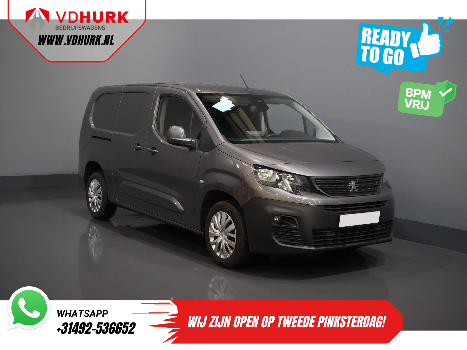 Peugeot Partner 1.5 HDI 130 pk Aut. L2 BPM VRIJ! Ready2Go 3 Pers./ CarPlay/ Camera/ Navi/ Cruise/ PDC