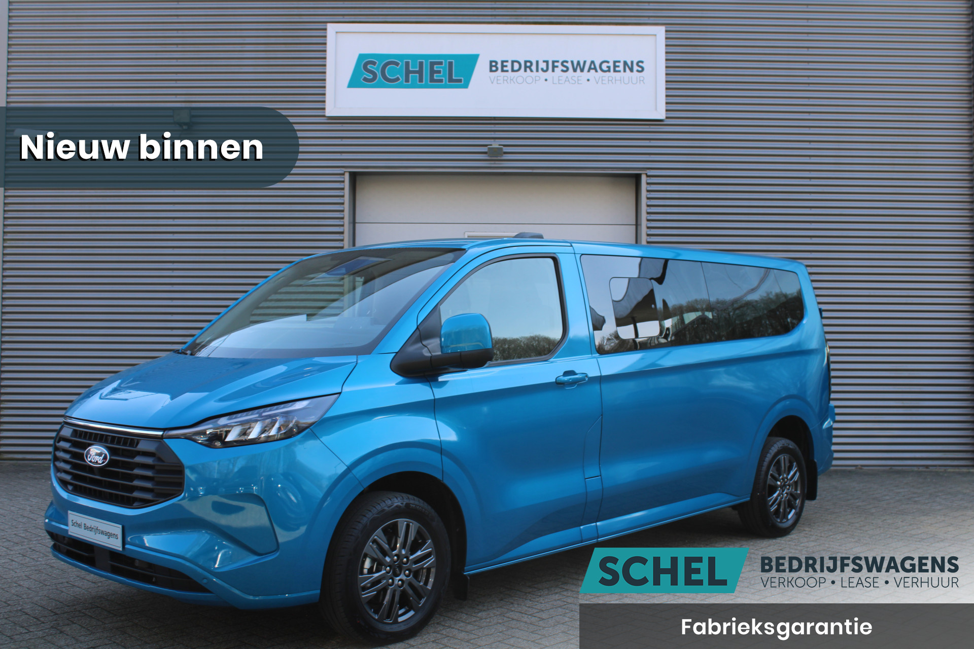 Ford Transit Custom 340 2.5 PHEV L2H1 Limited 232pk - 9 zits - Adaptive Cruise - Blind spot - Navi - Stuurverwarming - Airco achterin - Rijklaar
