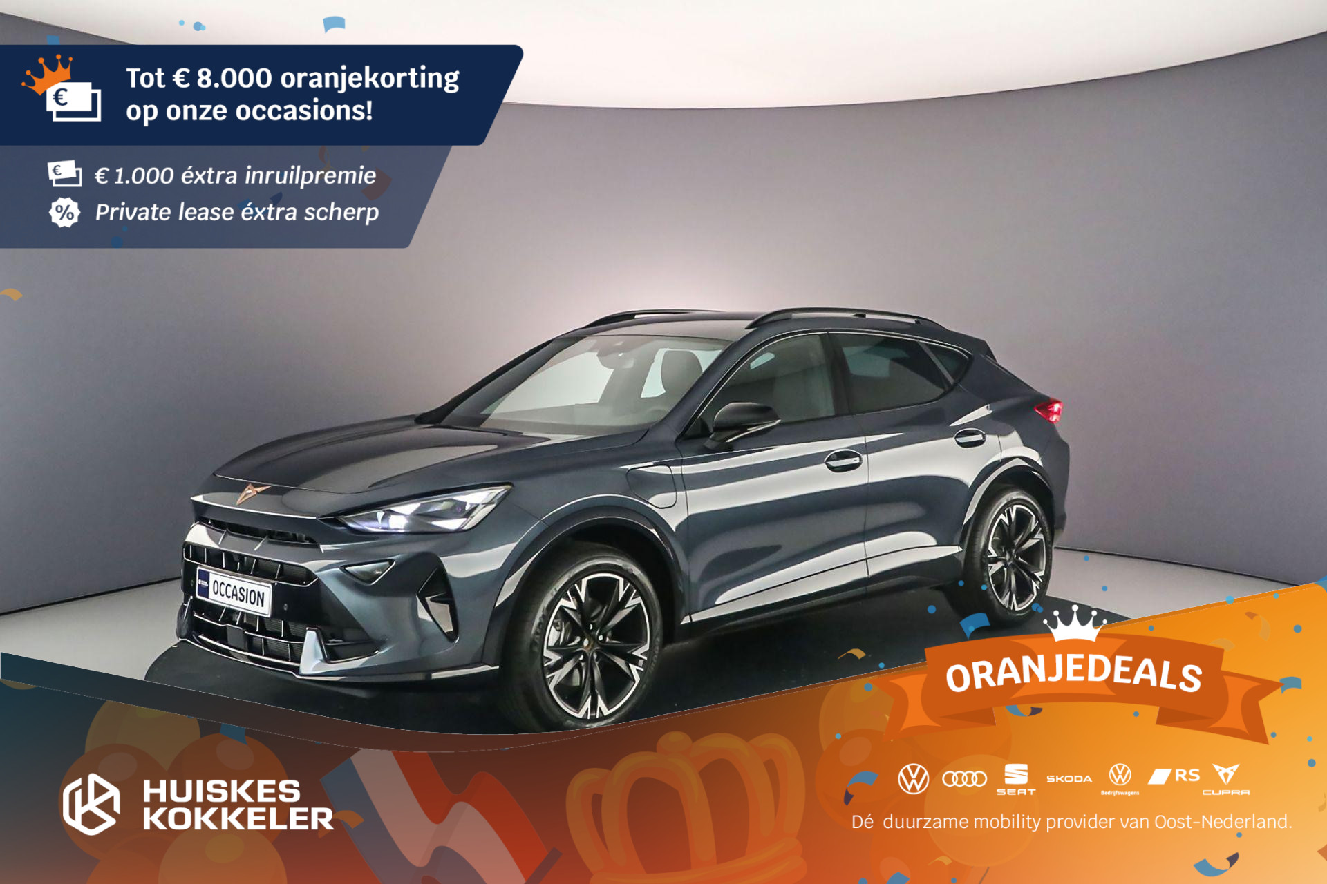 CUPRA Formentor Business 1.5 TSI eHybrid 204pk DSG Automaat Adaptive cruise control, Elektrische achterklep, Navigatie, Achteruitrijcamera, LED matrix koplampen, Stuurwiel verwarmd