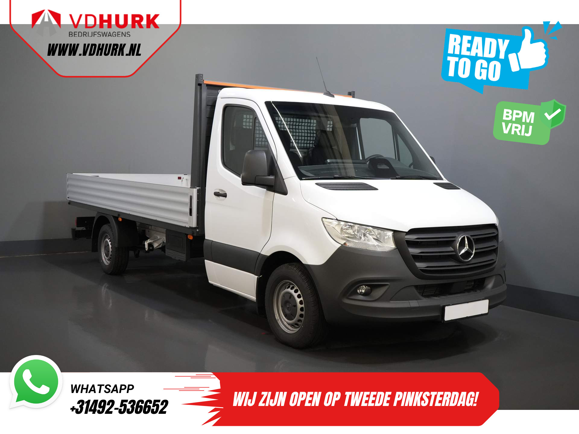 Mercedes-Benz Sprinter 317 CDI Aut. L3 RWD BPM VRIJ/ Open Laadbak/ 3.5t Trekverm./ Camera/ MBUX/ Cruise