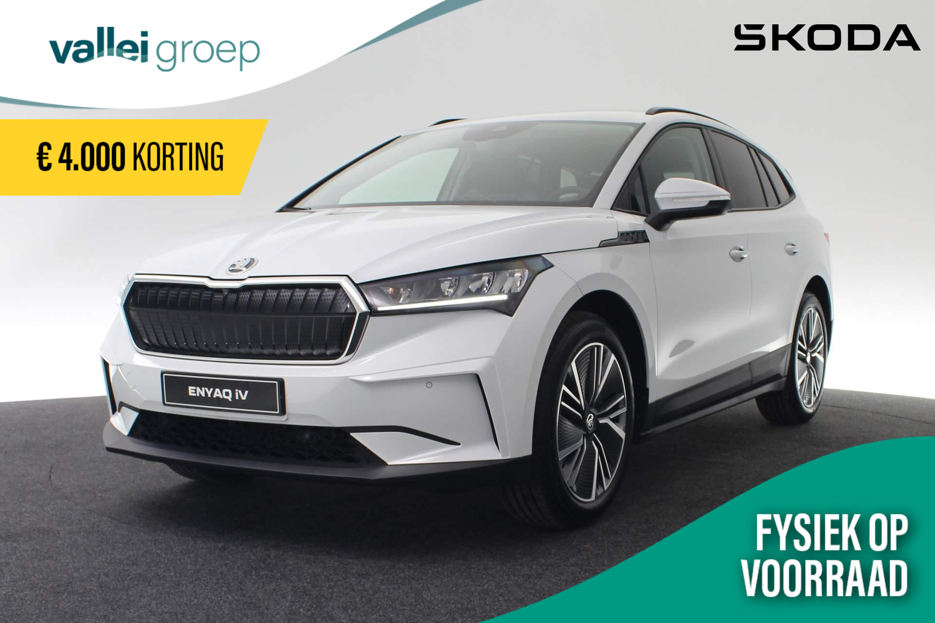 Škoda Enyaq iV Selection Elektromotor 132 kW / 180 pk SUV | € 4.519,- VOORRAADVOORDEEL!!! | 20" Inch Velgen | Achteruitrijcamera | Adaptive Cruise Control | Dodehoekdetectie | Keyless  Entry | Stoelverwarming | Stuurwielverwarming