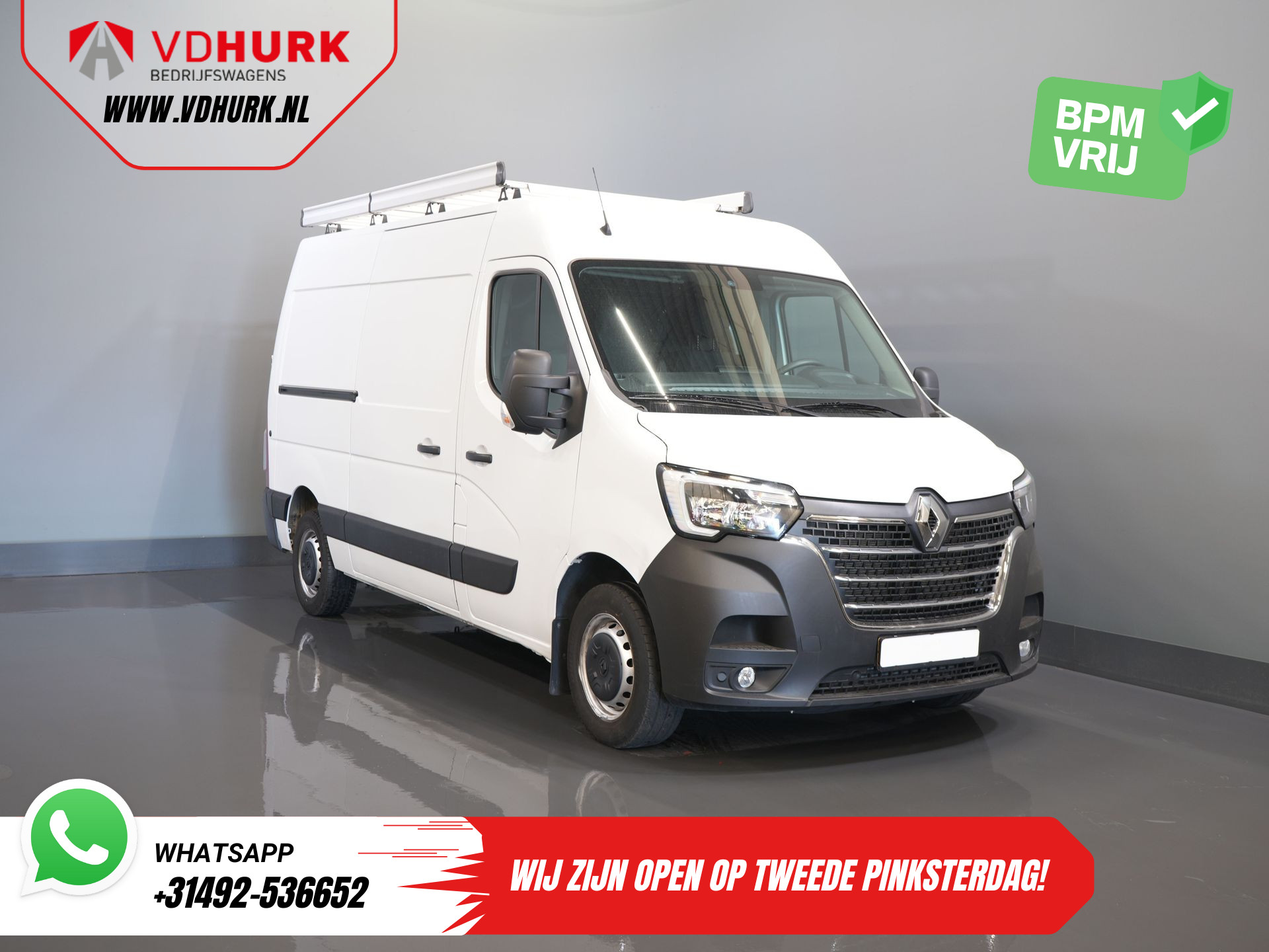Renault Master 2.3 dCi 135 pk L2H2 BPM VRIJ! 2.5t Trekverm./ Climate/ Imperiaal + Ladder/ Standkachel/ Stoelverw./ PDC/ Trekhaak