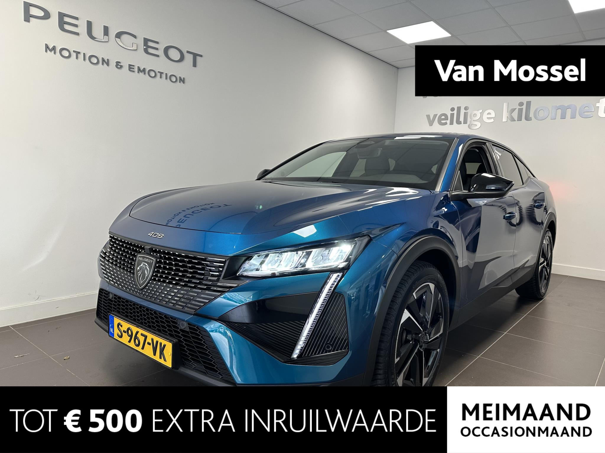 Peugeot 408 1.2 PureTech Allure Pack 130 EAT8 | rondomzicht camera | Navigatie | verwarmbare elektrisch verstelbare stoel | 19* lichtmetalen velgen | Trekhaak | Zeer compleet!