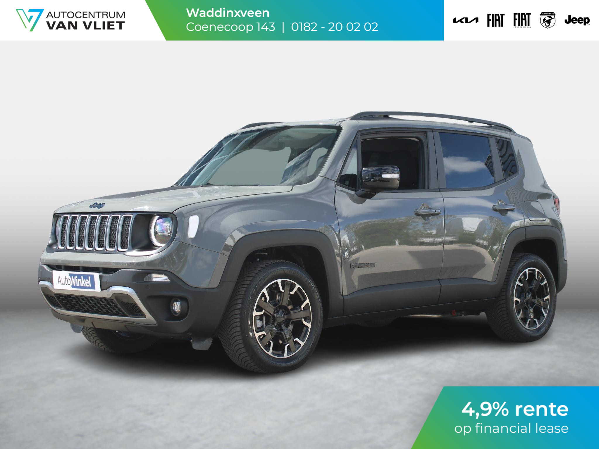 Jeep Renegade 4xe 240 Plug-in Hybrid Electric New Upland | Clima | Apple Carplay | Adapt. Cruise | Dakrails | Priv. Glass | LED | Navi | 17" | PDC | Sting Grey