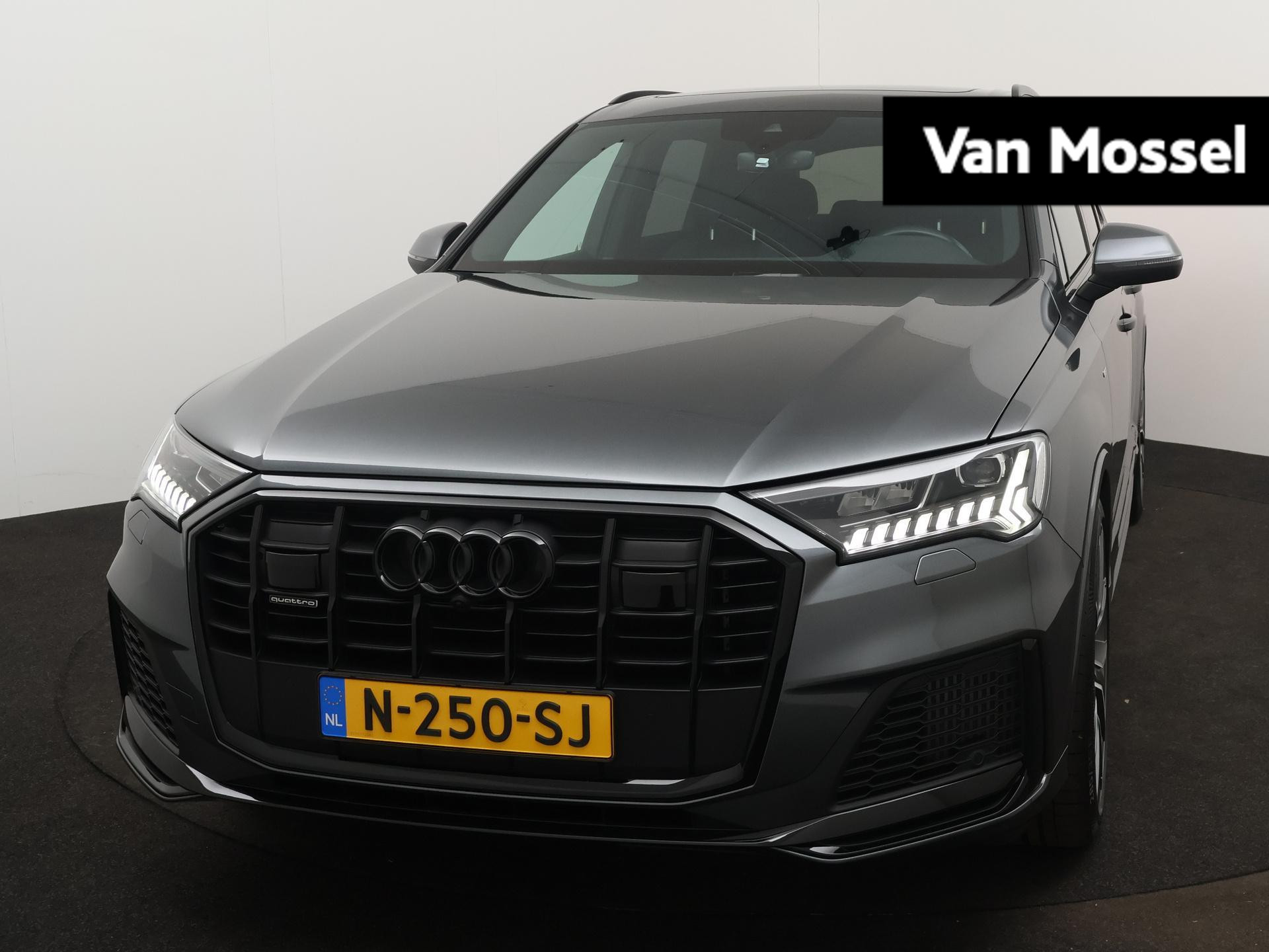Audi Q7 55 TFSI e quattro Pro Line S 381 PK | S-line | Automaat | Navigatie | 360 Camera | Panoramadak | Adaptive Cruise Control | Climate Control | Stoelverwarming | Virtual Cockpit | LED Matrix | Lichtmetalen velgen | Privacy glass |