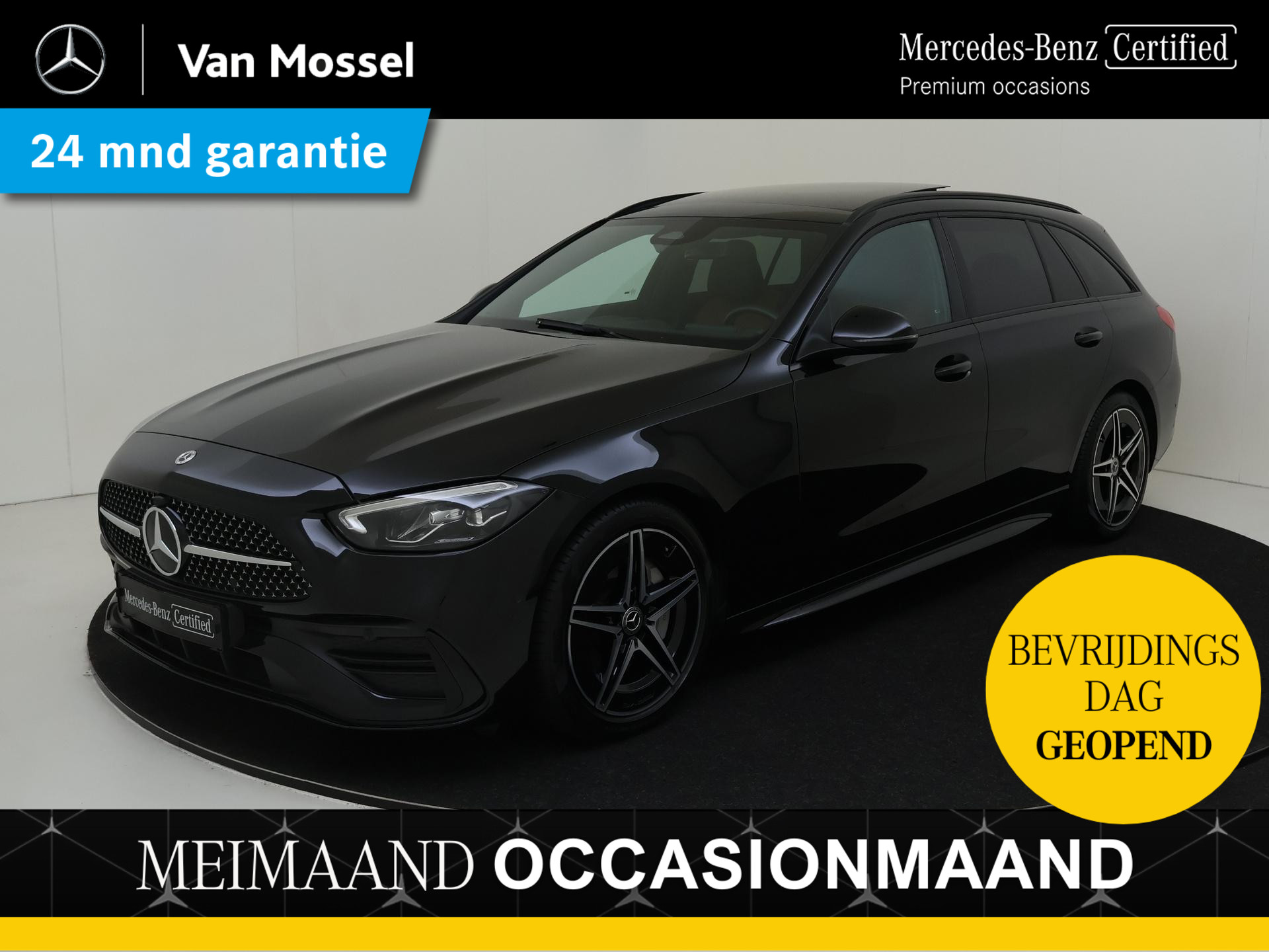 Mercedes-Benz C-Klasse Estate 180 AMG Line / Stoelverwarming / Achteruitrijcamera / Panaroma-schuifdak / Night-Pakket / Sfeerverlichting /