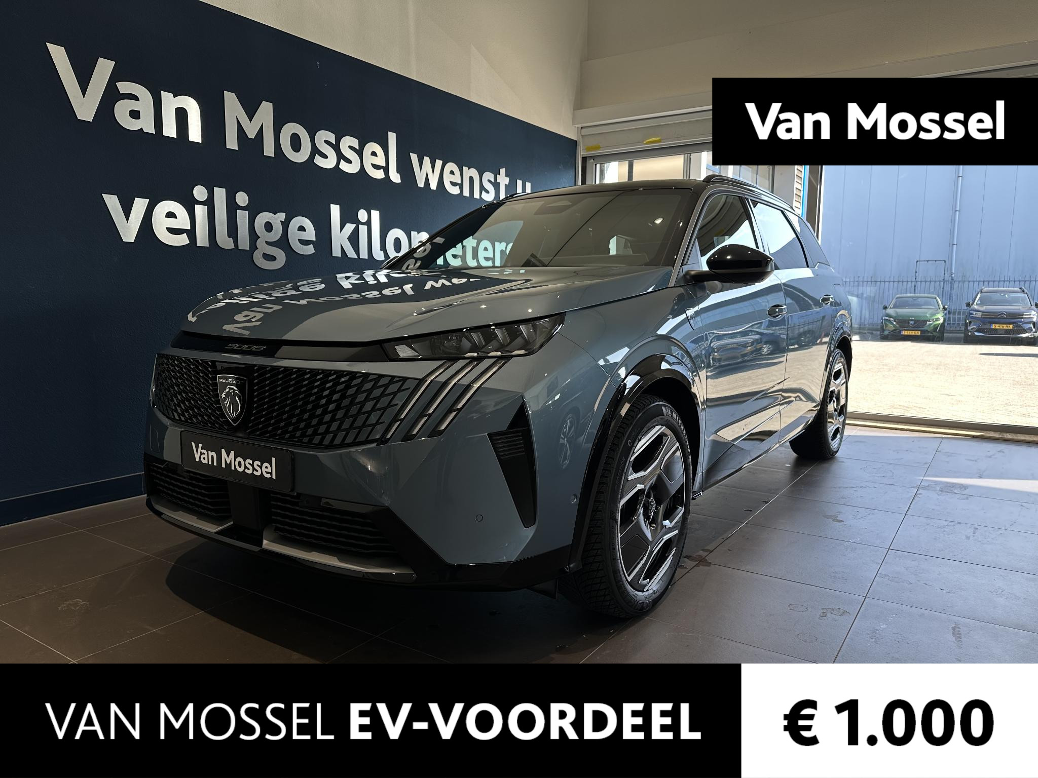 Peugeot e-5008 GT Avantage 73 kWh | Leder Nappa bekleding | Elektrisch verstelbare stoelen | Massage functie | Stoelverwarming | Panoramisch schuifdak | Warmtepomp | Adaptieve Cruise Control |