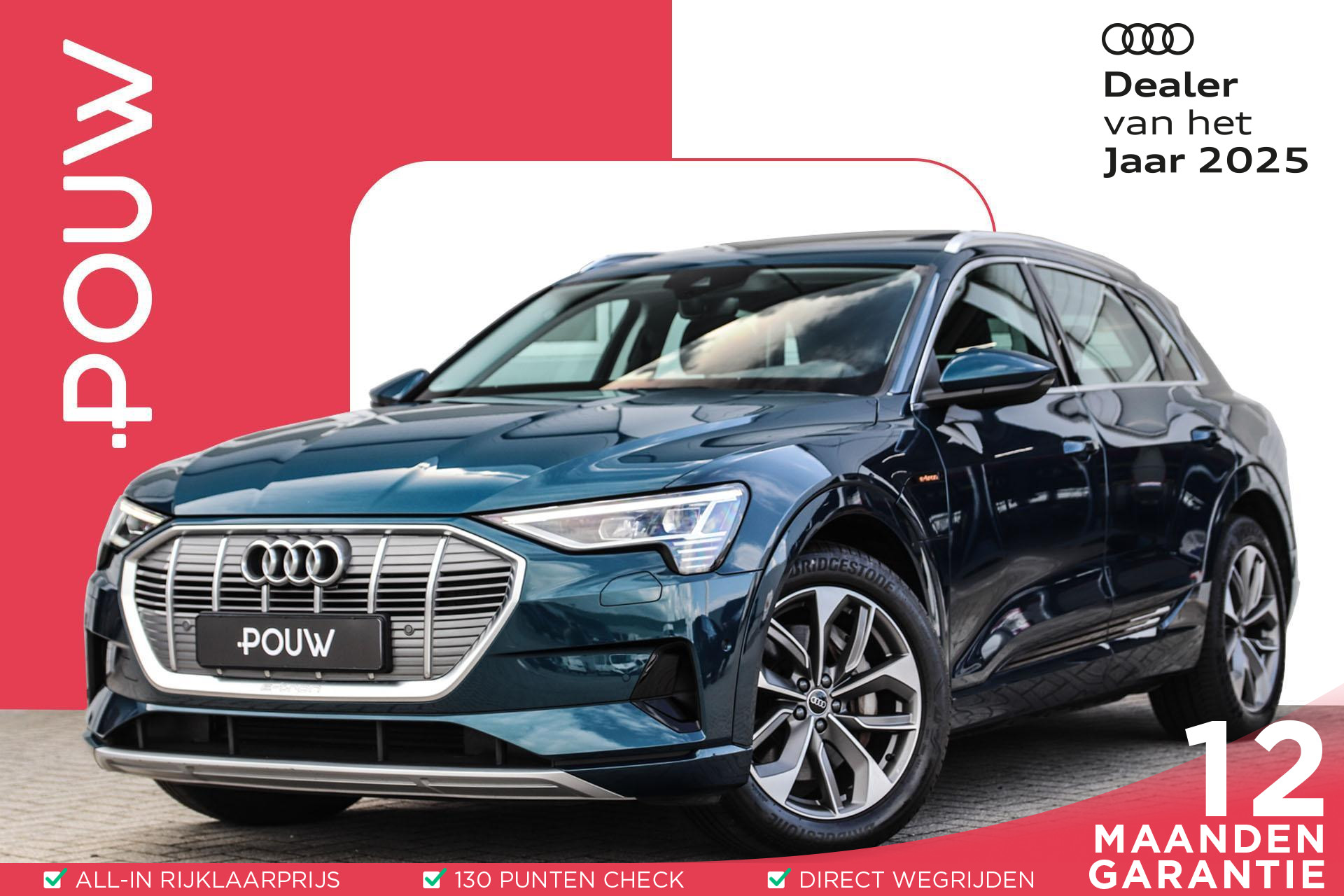 Audi e-tron 50 quattro 313pk Advanced Plus 71 kWh | Panoramadak | Luchtvering