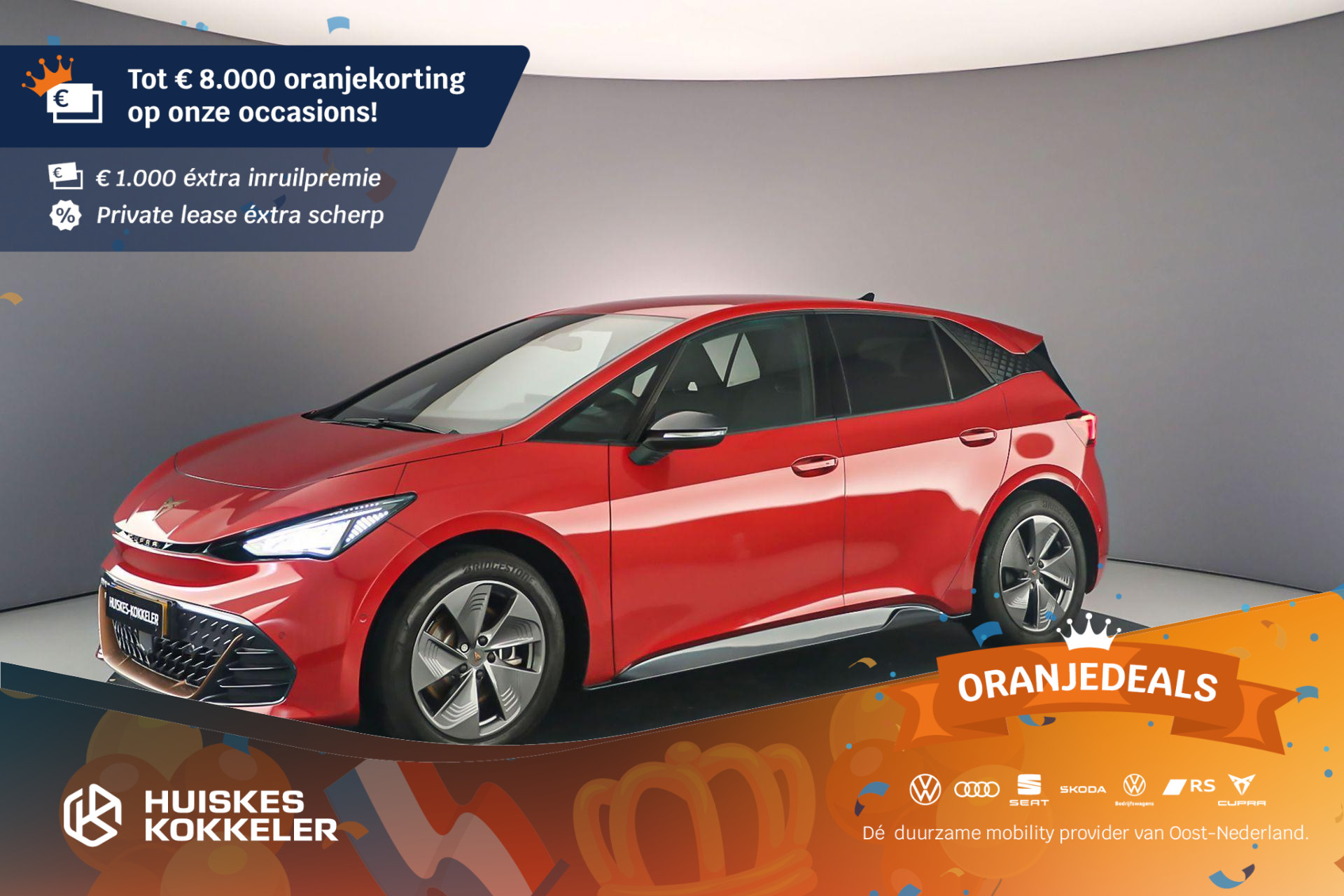 CUPRA Born Business 204pk Automaat Adaptive cruise control, Navigatie, Achteruitrijcamera, LED verlichting, Stuurwiel verwarmd, Parkeersensoren, Airco, DAB, Radio, App connect