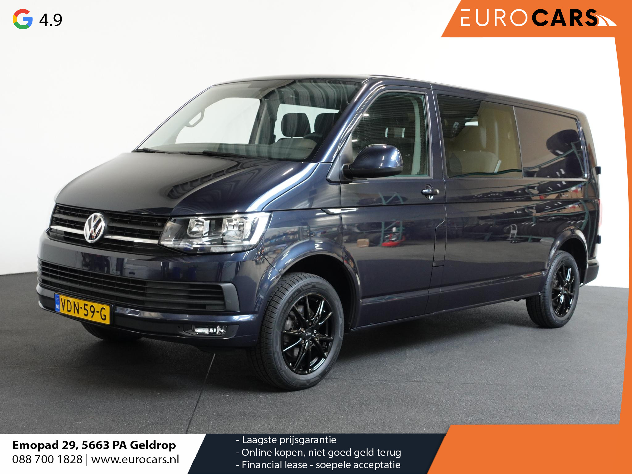 Volkswagen Transporter 102pk L2H1 Dubbele cabine 6-Zits Navigatie Trekhaak Airco Cruise control *