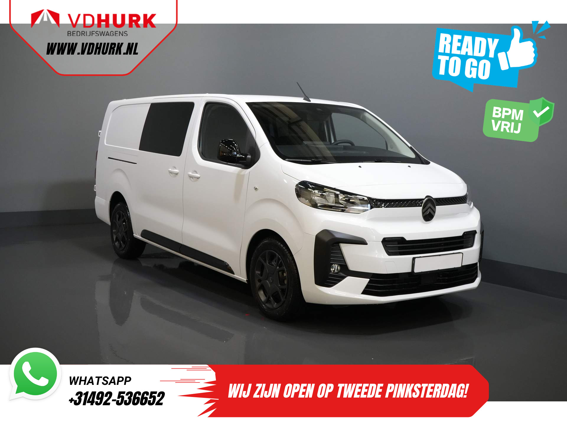 Citroën Jumpy 2.0 HDI 180 pk Aut. DC Dubbel Cabine BPM VRIJ! 2x Schuifdeur/ Virtual Cockpit/ Navi/ Carplay/ Camera/ PDC/ Cruise/ Trekhaak/ Airco