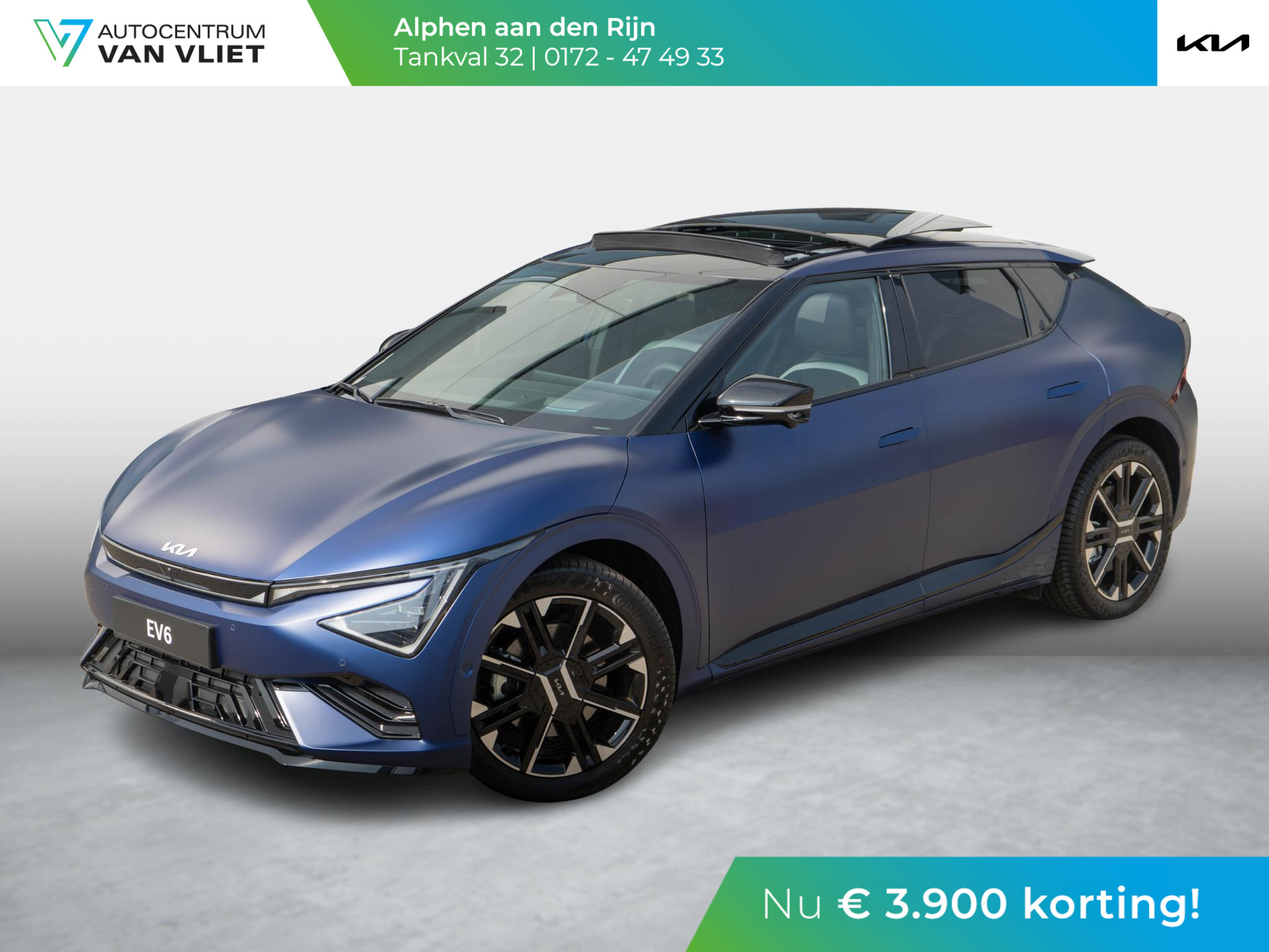 Kia EV6 GT-Line 84 kWh Yacht Blue Matte: alleen bij ons en direct leverbaar | UNIEKE KLEUR