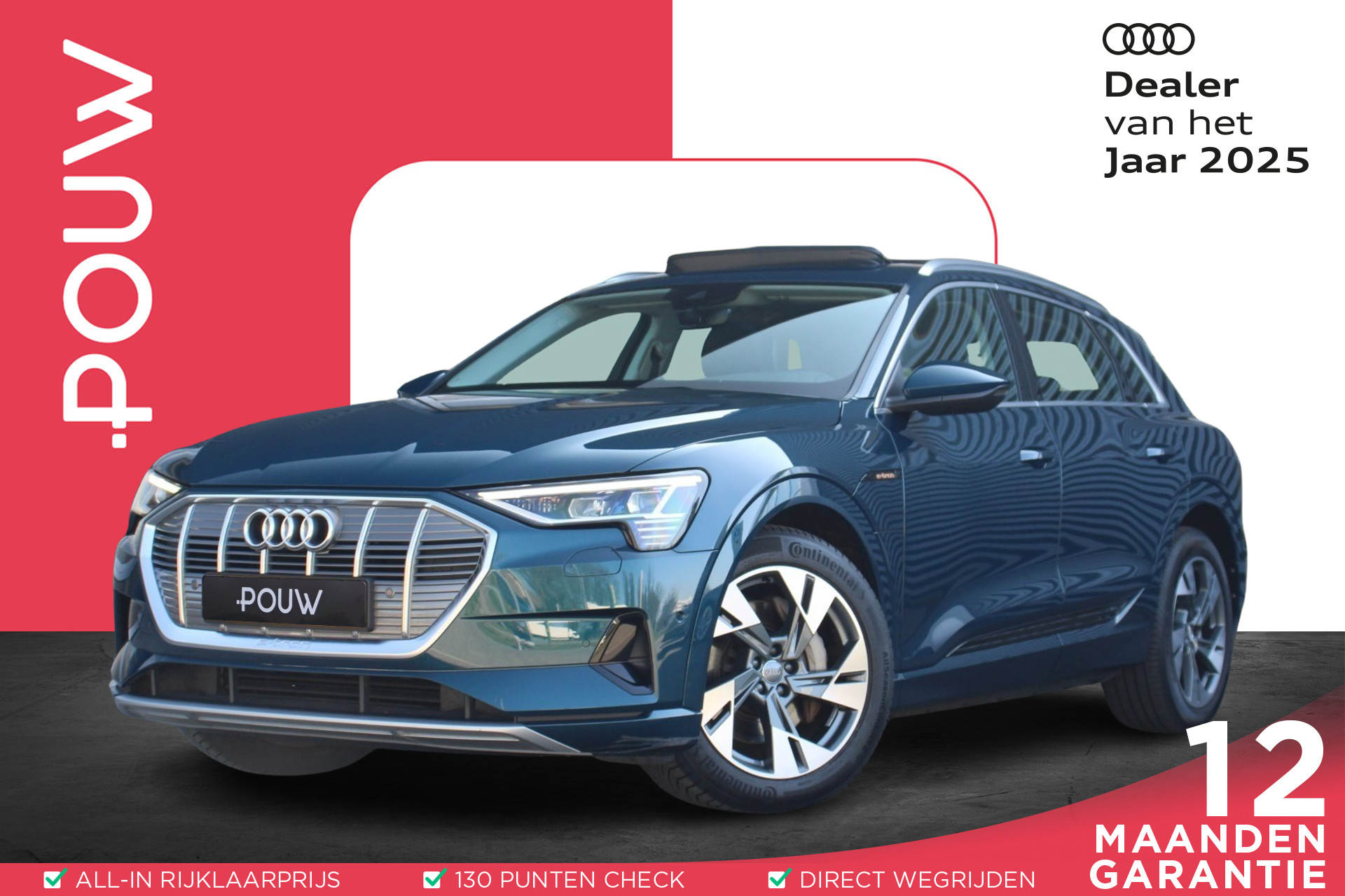 Audi e-tron 50 313pk quattro Launch Edition Plus 71 kWh | Luchtvering | Adaptieve Cruise Control | Panoramadak | Elektr. Verstelbare Voorstoelen + Geheugen