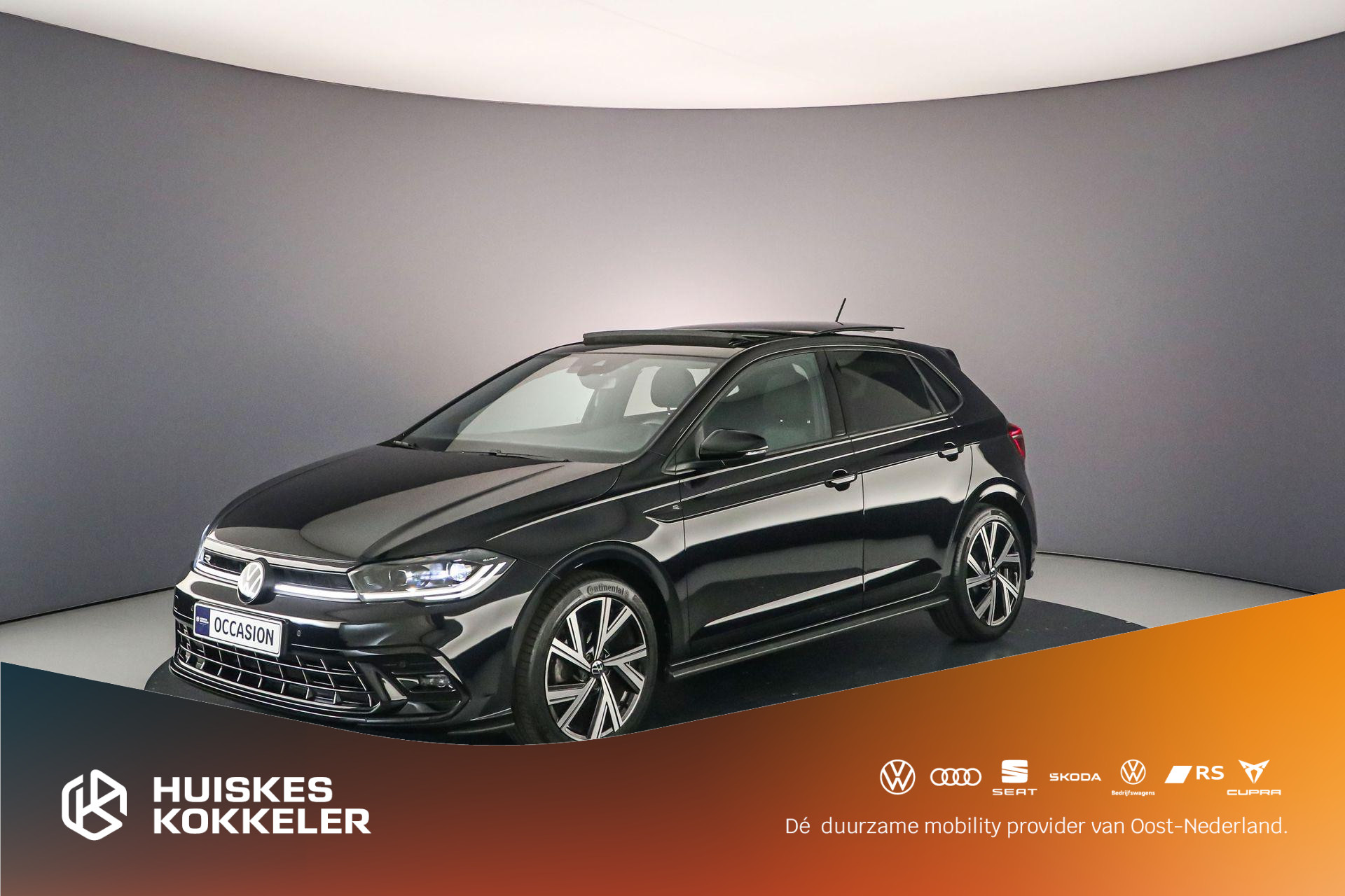 Volkswagen Polo R-Line Business 1.0 TSI 95pk DSG Automaat Panoramadak, Adaptive cruise control, Navigatie, Achteruitrijcamera, Stoelverwarming, LED matrix koplampen