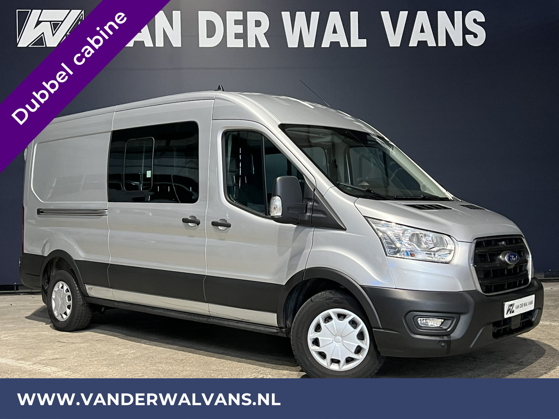 Ford Transit 2.0 TDCI 131pk L3H2 Dubbele Cabine Euro6 Airco | 6-Zits | LED | 2500kg Trekhaak Cruisecontrol, Verwarmde voorruit, Parkeersensoren