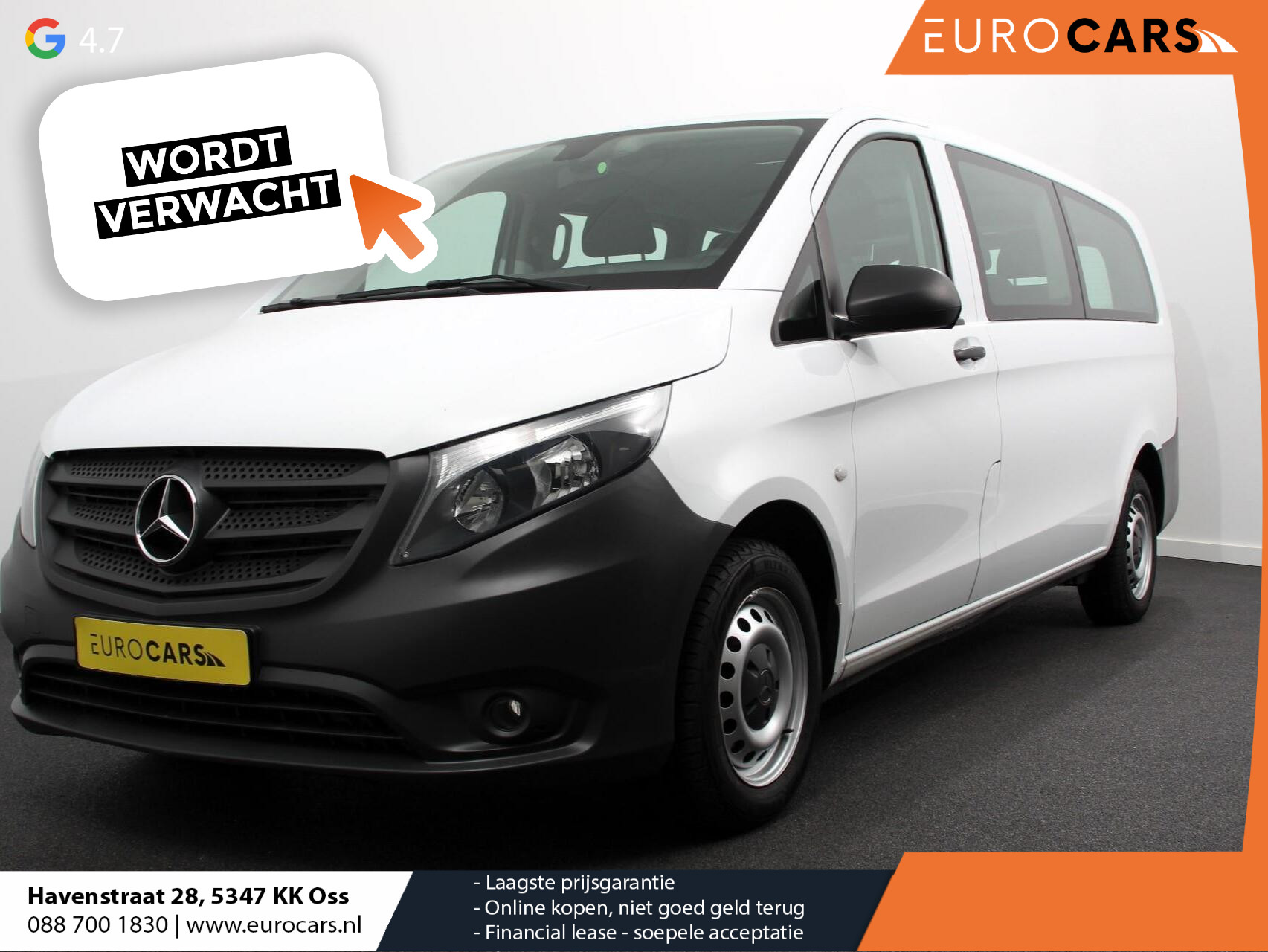 Mercedes-Benz Vito Tourer 114 CDI Automaat Pro Extra Lang Demo incl. BTW en BPM 8 persoons Navigatie Airco Cruise Control