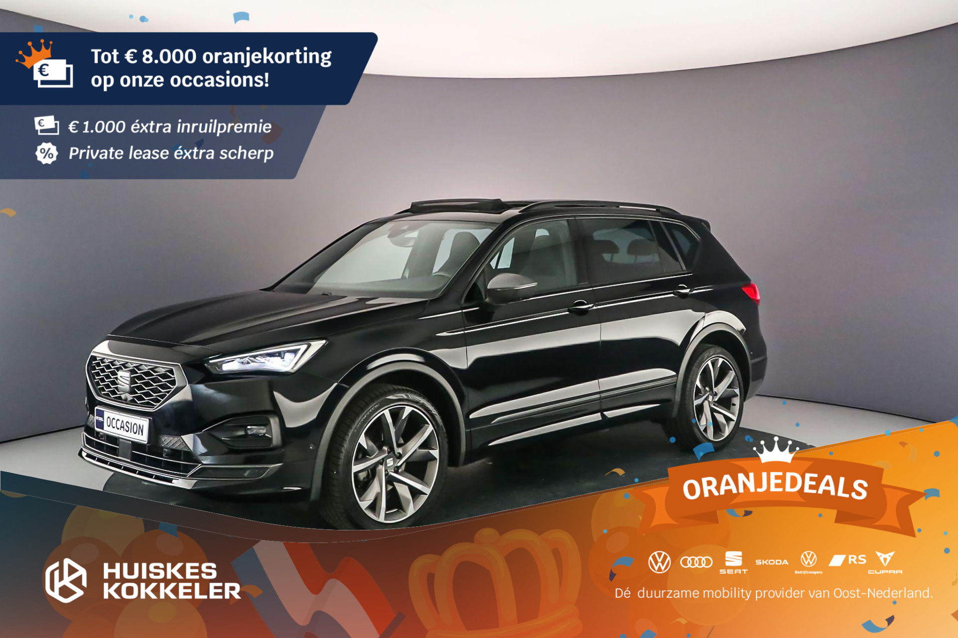 SEAT Tarraco FR Business Intense 1.5 TSI 150pk DSG Automaat Trekhaak, Panoramadak, 360 camera, Elektrische achterklep, Adaptive cruise control, Achteruitrijcamera, Stuurwiel verwarmd