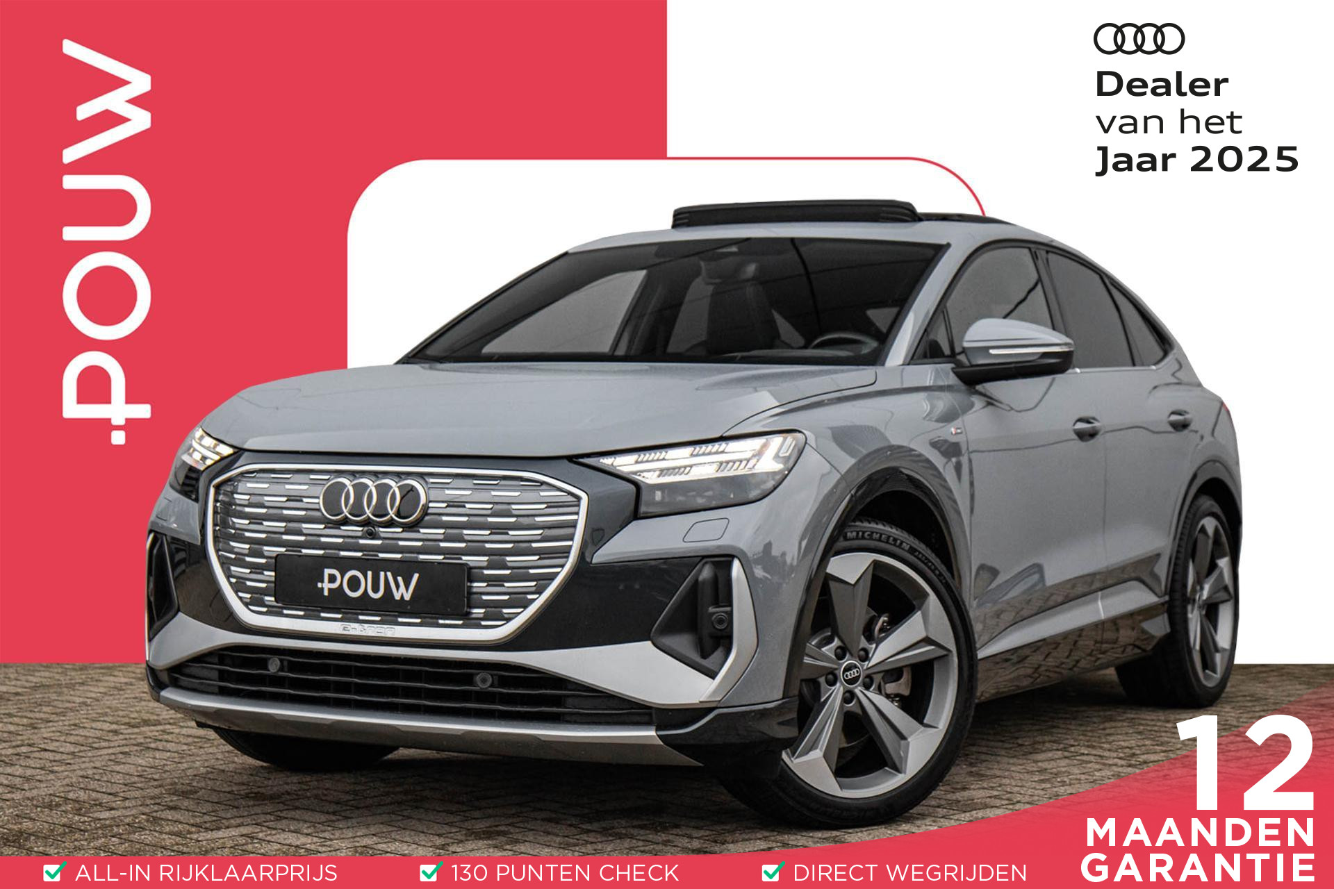 Audi Q4 e-tron Sportback 40 204pk Launch Edition S Competition 77 kWh | Trekhaak | Panoramadak | Leder | Memory | Head-Up Display