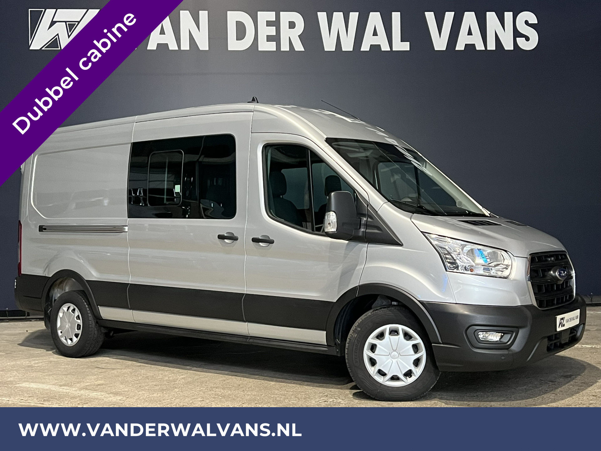Ford Transit 2.0 TDCI 131pk L3H2 Dubbele Cabine Euro6 Airco | 6-Zits | LED | 2500kg Trekhaak Cruisecontrol, Verwarmde voorruit, Parkeersensoren