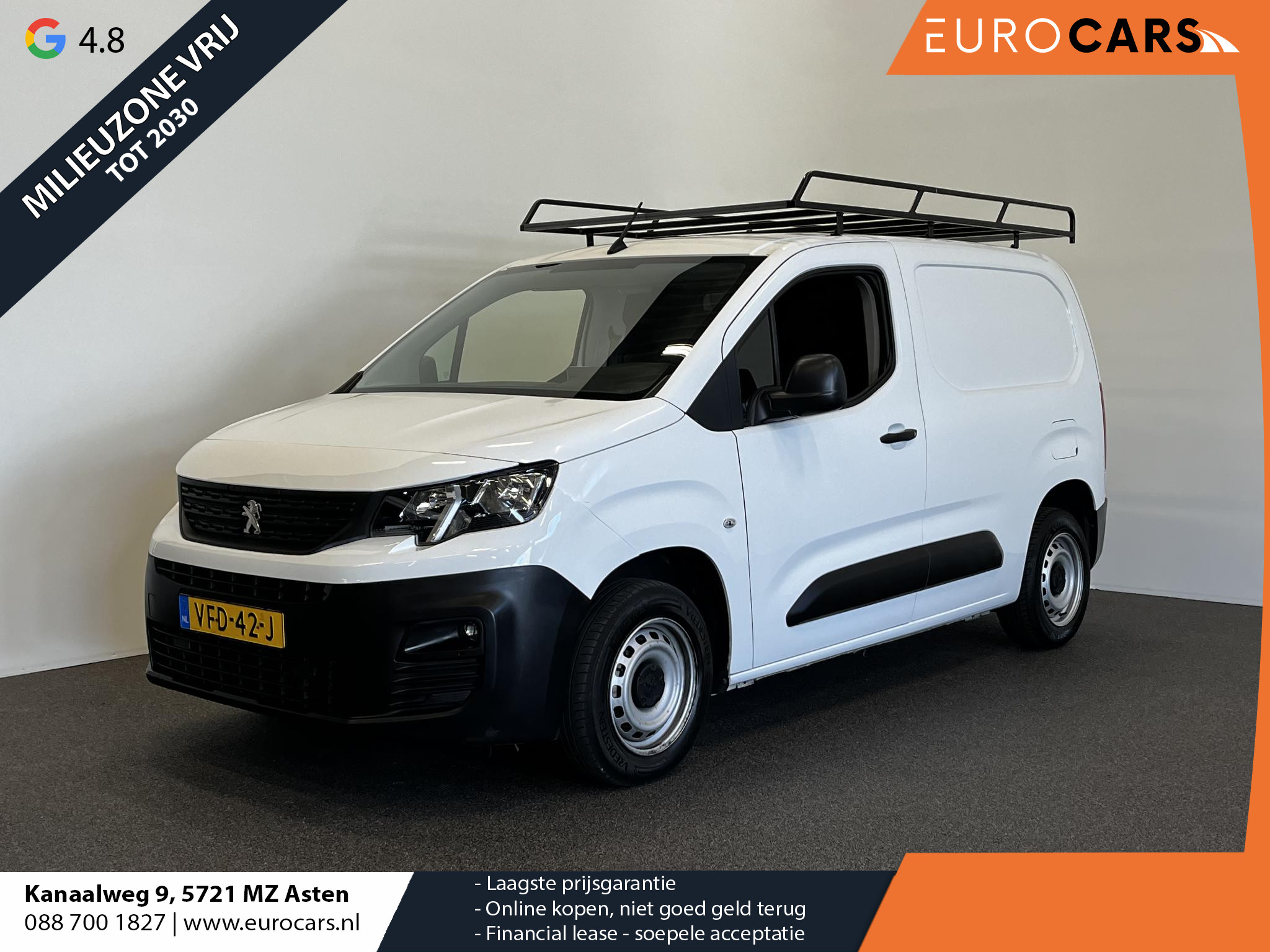 Peugeot Partner 1.5 BlueHDI Premium Airco Carplay Navi Parkeersensoren Imperiaal Cruise Control