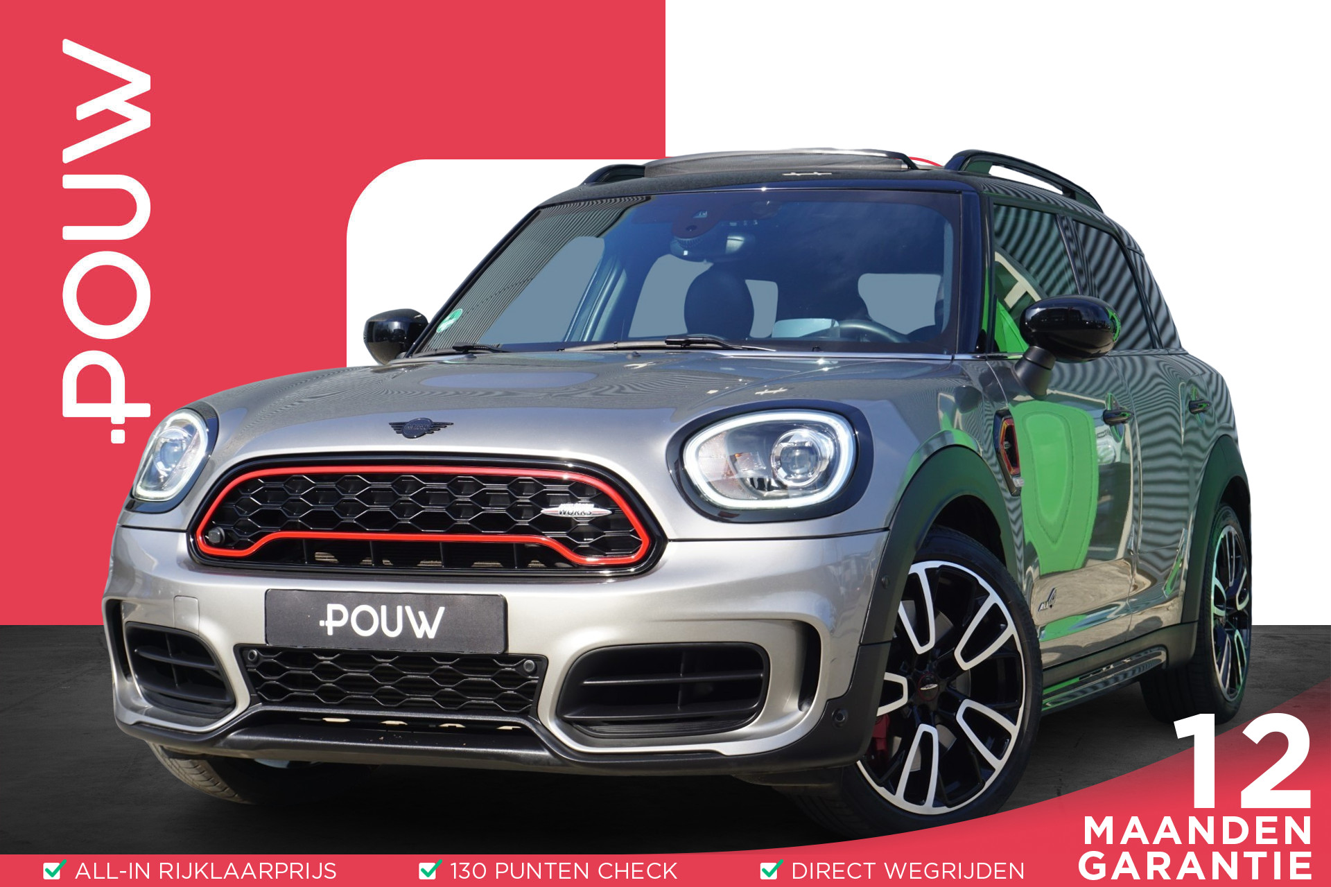 MINI Countryman Mini 2.0 306pk John Cooper Works ALL4 Chili | Panoramadak | Stoelverwarming | Head-up Display | leder Interieur