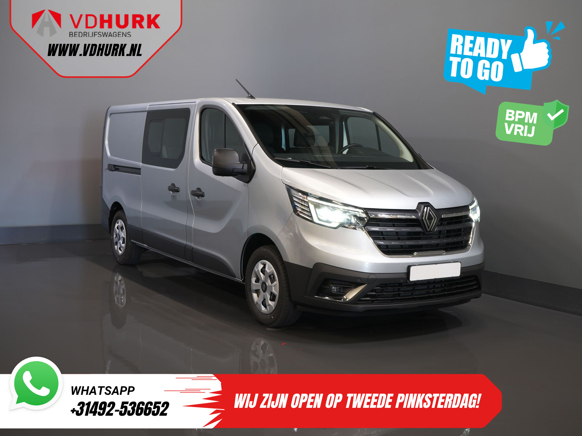 Renault Trafic 2.0 dCi 130 pk L2 BPM VRIJ! DC Dubbel Cabine LED/ 2xSchuifdeur/ Navi/ Carplay/ Camera/ PDC/ Cruise