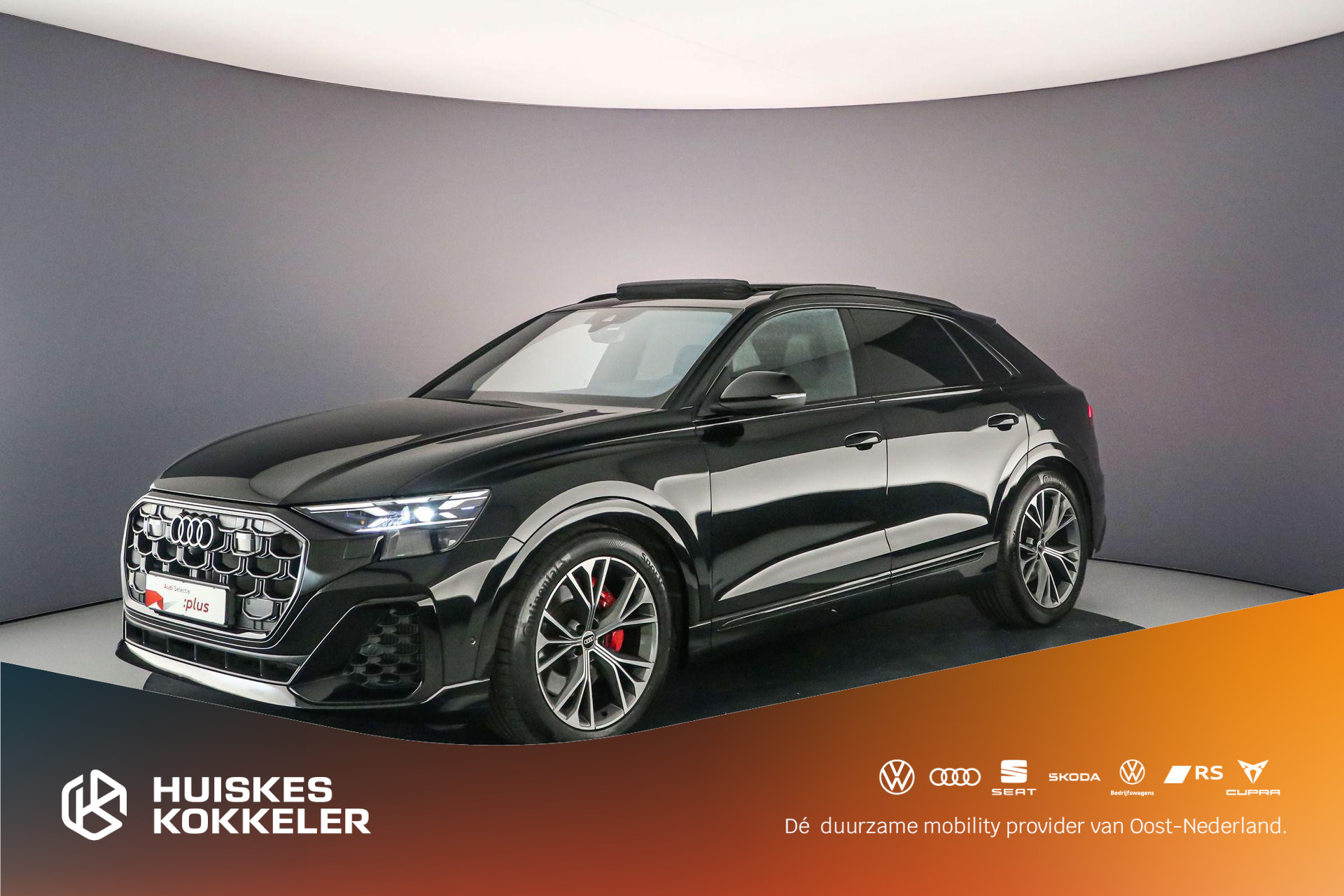 Audi Q8 60 TFSI e quattro Pro Line S Competition | Pano | B&O | S-Stoelen | Leder | Head Up | HD-Matrix | Achteras besturing | Optiek Zwart | S-Line |