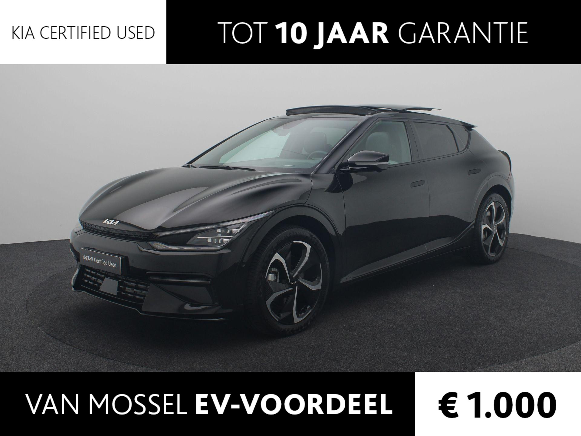 Kia EV6 GT-Line AWD 77.4 kWh | Navigatie | Climate Control | Lm velgen | Parkeersensoren | Camera | AWD | Opendak | 365 PK! | Elektr Klep | VOL!