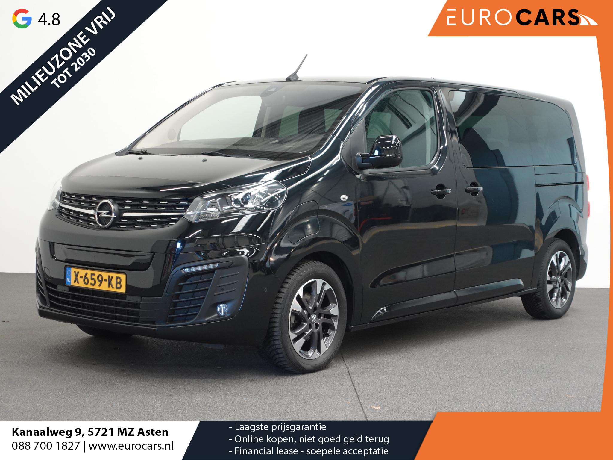 Opel Vivaro-e Combi L2H1 75 kWh e-Zafira 8 persoons  Navigatie Airco Dab  Camera 360  Cruise control  Dab  Lichtmetalen velgen Stoelverwarming