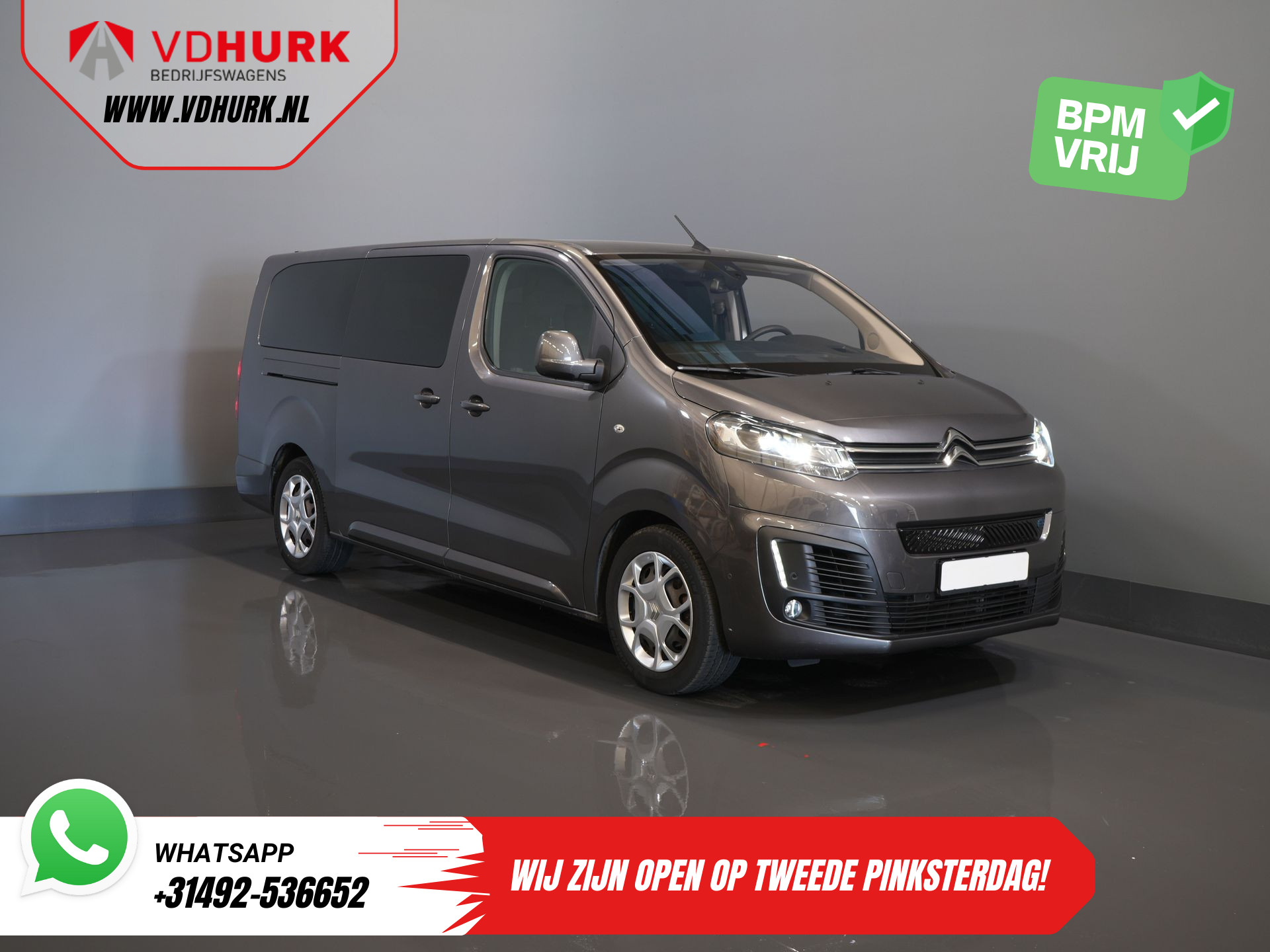 Citroën ë-Spacetourer e-Jumpy 50 kWh Aut. L3 220 km WLTP €32.602,00 incl. BTW Snellader/ 2x Schuifdeur/ Xenon/ Stoelverw./ Navi/ Carplay/ Climate/ Camera/ PDC/ Combi/ Kombi/ 8pers/ 8 Persoons