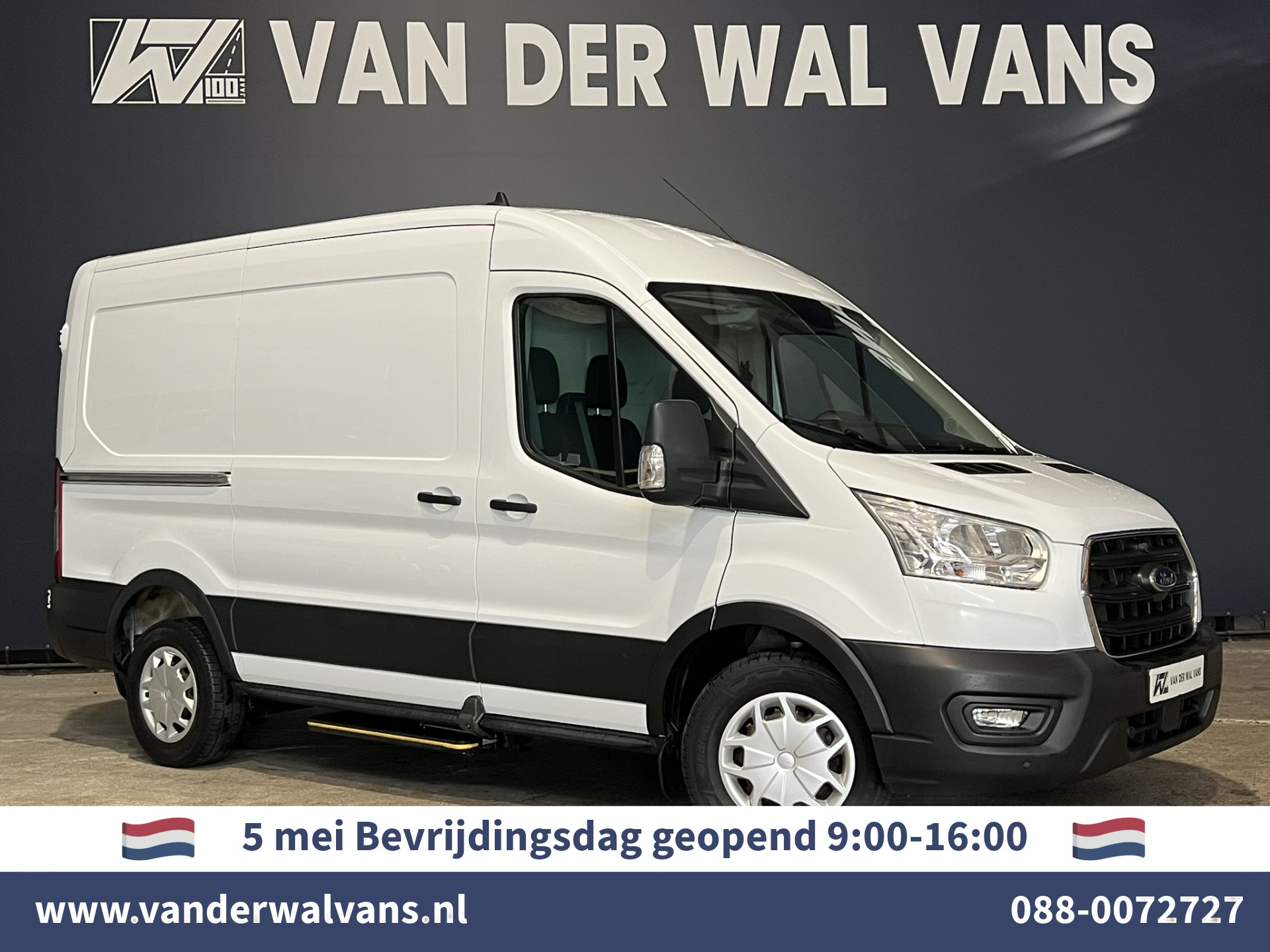 Ford Transit 2.0 TDCI 131pk L2H2 Euro6 Airco | LED | Cruisecontrol | Verwarmde voorruit Parkeersensoren, Bijrijdersbank