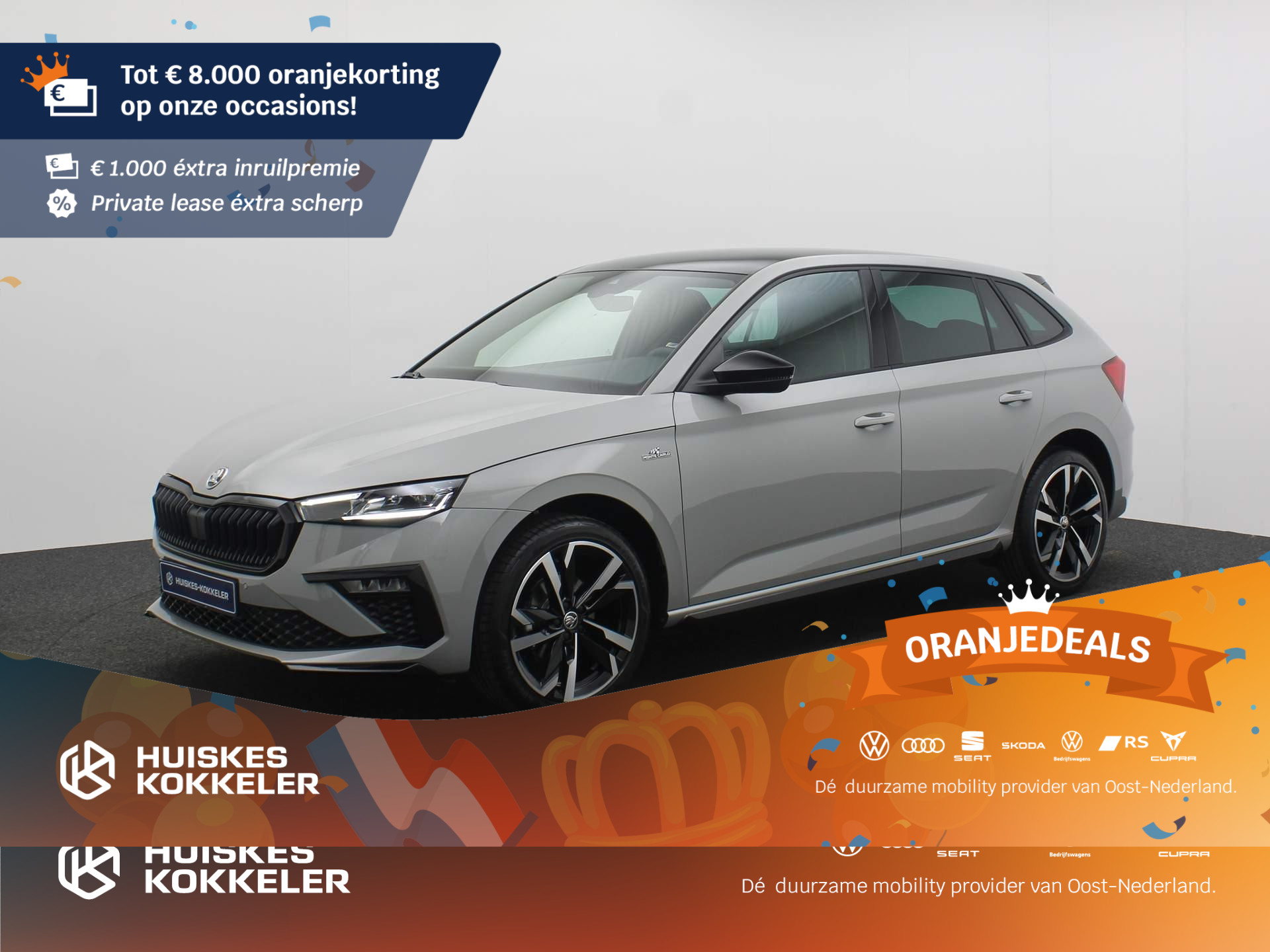 Škoda Scala Monte Carlo 1.0 TSI 115pk Panoramadak, Adaptive cruise control, Navigatie, Achteruitrijcamera, Airco, DAB, LED matrix koplampen, Parkeersensoren, Elektrische achterklep