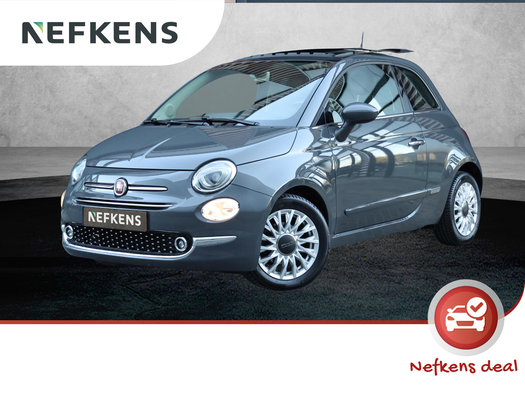Fiat 500 85pk TwinAir Lounge | 1ste eigenaar | Open Dak | Navigatie | Parkeersensoren | Airco | CruiseControl |