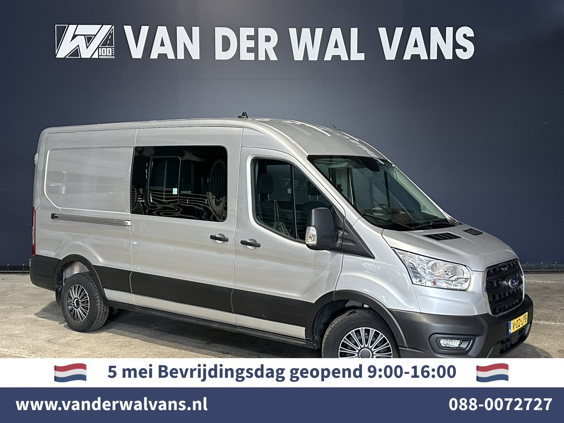 Ford Transit 2.0 TDCI 131pk L3H2 Dubbele Cabine Euro6 Airco | 6-Zits | 2500kg Trekhaak | Cruisecontrol Parkeersensoren, Verwarmde voorruit