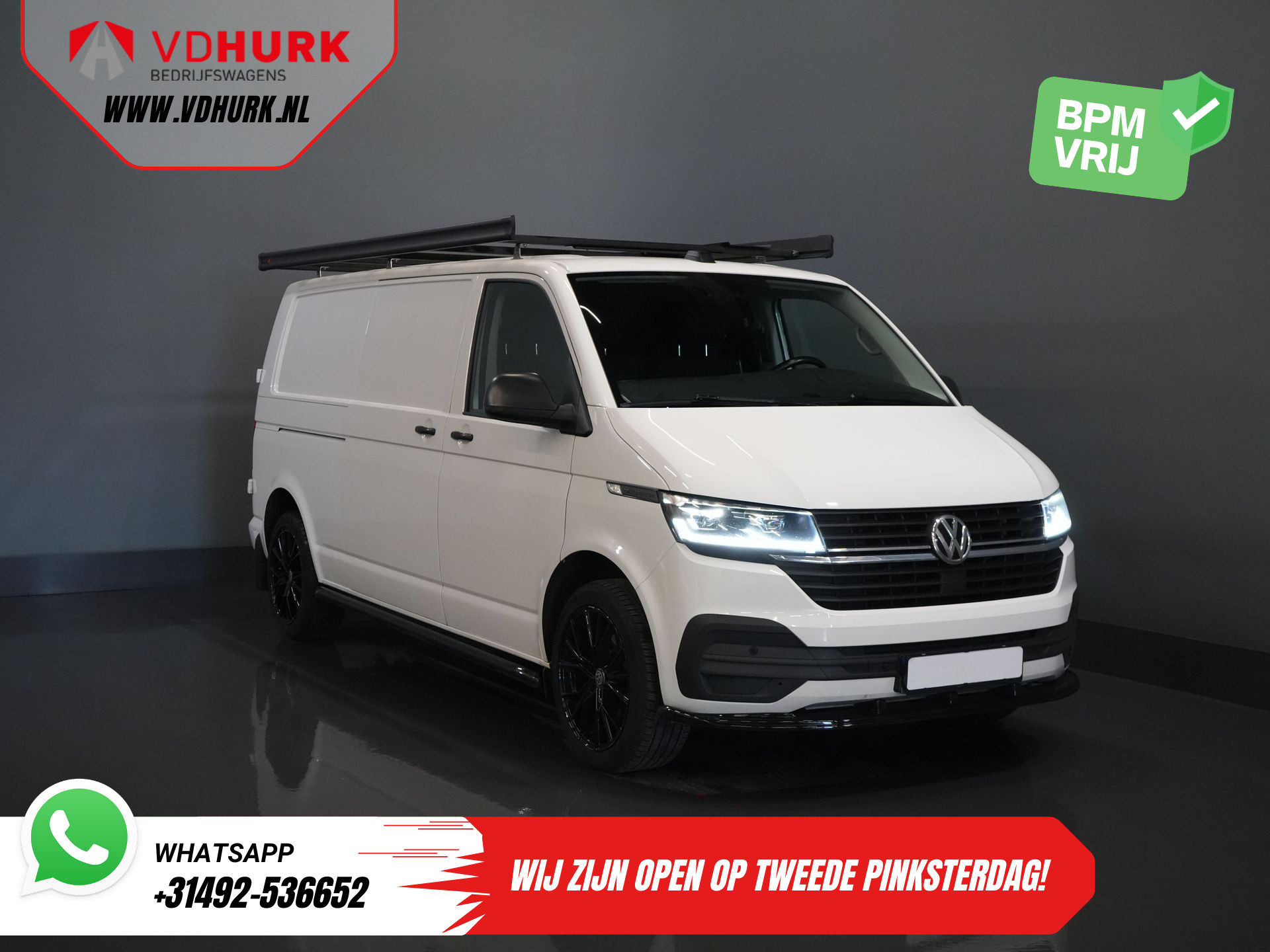 Volkswagen Transporter T6.1 2.0 TDI 150 pk DSG Aut. L2 LED/ Imperiaal + Ladder/ 17” LMV/ Sidebars/ Standkachel/ Stoelverw./ Navi/ Carplay/ Camera