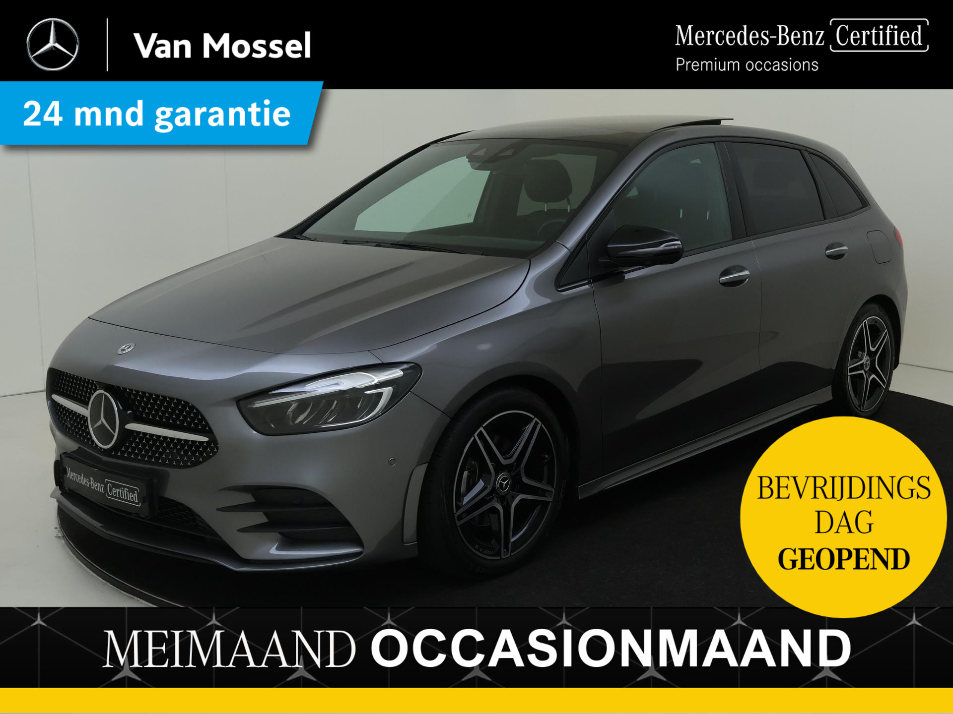 Mercedes-Benz B-Klasse 180 AMG Line / Panorama-schuifdak / Rijassistentiepakket / Stoelverwarming / Night-Pakket / 360Graden-Camera /