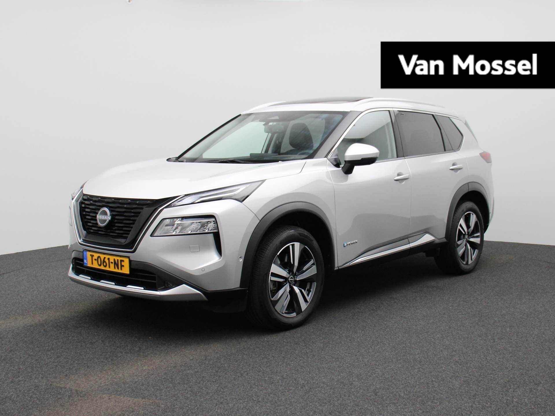 Nissan X-Trail 1.5 e-4orce Tekna 4WD 7 Persoons. 214PK | Afneembare Trekhaak | Glazen Schuif-Kanteldak | Stoel- & Stuurwielverwarming | 360-graden Camera | ProPilot | Achterbank Verwarmd | Lederen Bekleding | Memory Seats | Elektrische Achterklep