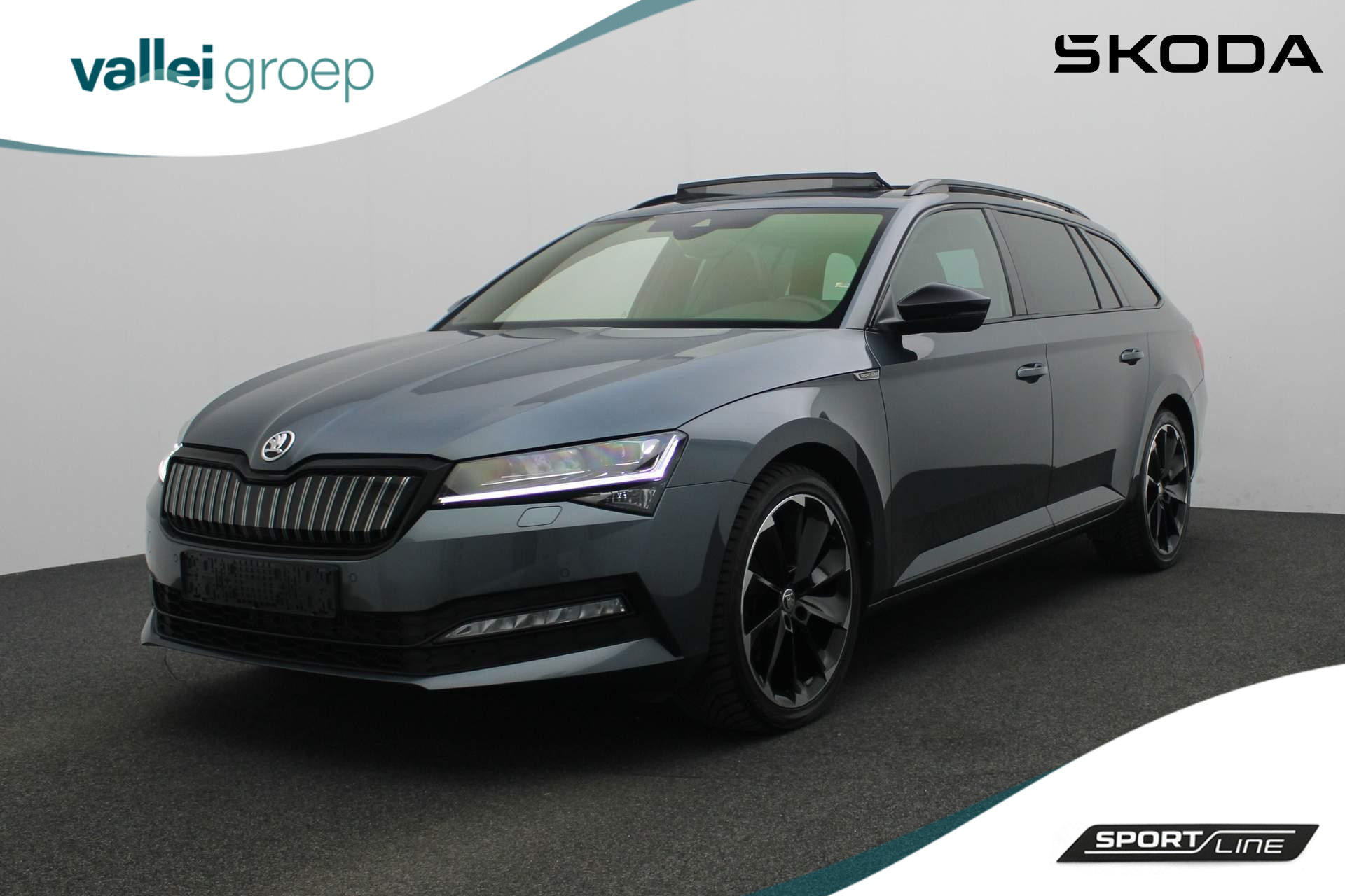 Škoda Superb Combi 1.4 TSI 218PK DSG iV Sportline Business | Pano | Matrix LED | Geheugenstoelen | Leder/alcantara | Navi Columbus | CANTON | Adaptief onderstel | Stoel-/achterbankverwarming