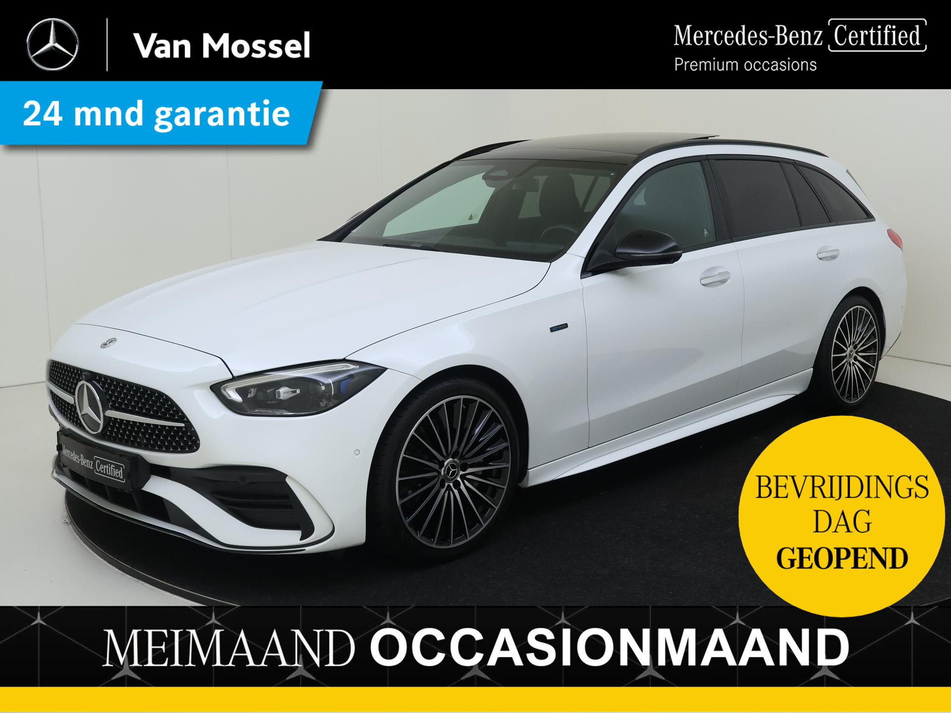 Mercedes-Benz C-Klasse Estate 200 Launch Edition AMG Line Pano / Burmester / 360 Camera / Memory / Leder / Multispaak Velgen /