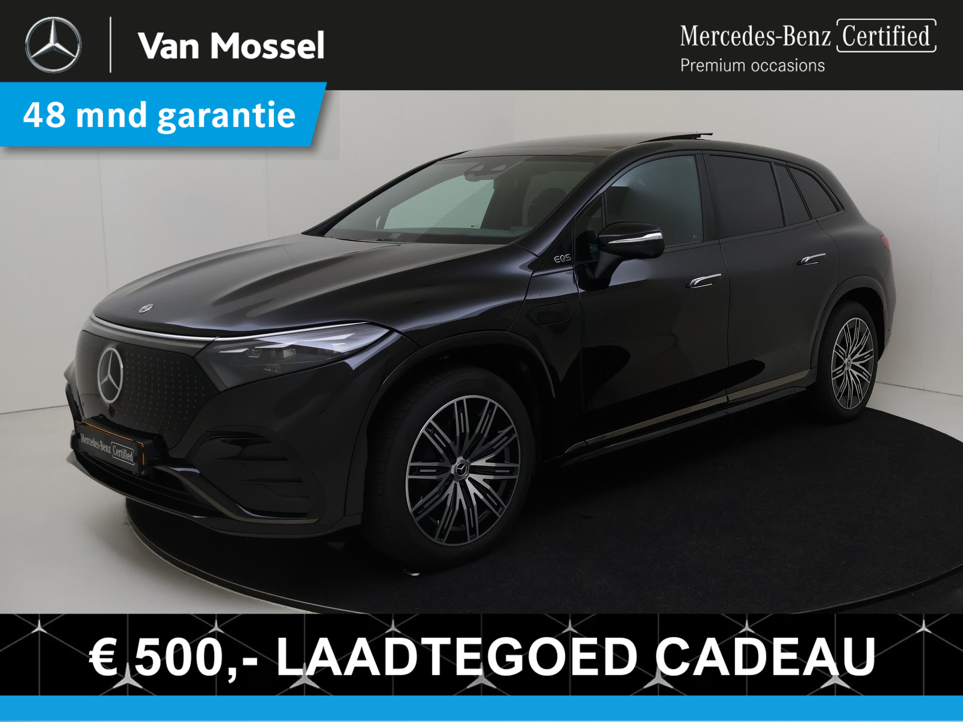 Mercedes-Benz EQS SUV 450 4MATIC AMG Line 7p 108 kWh / Stoelverwarming / Stoelverkoeling / Memory-Stoelen / Night-Pakket / Panaroma-schuifdak / 360Graden-Camera / Achteras-Besturing /