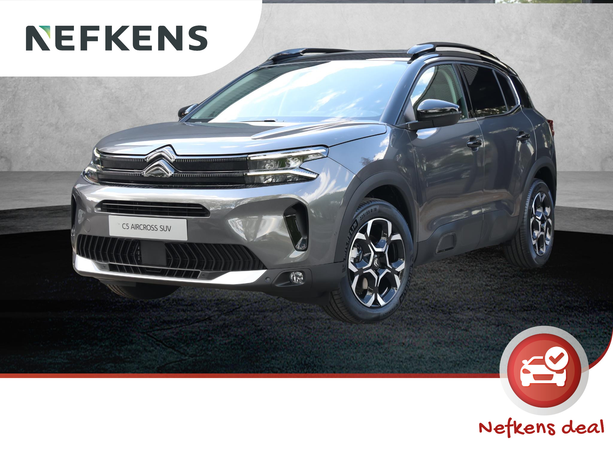 Citroën C5 Aircross 1.2 Hybrid 136 Max | Uit voorraad leverbaar | AppleCarPlay/AndroidAuto | Navigatie | Achteruitrijcamera | Adaptieve Cruise Control | Parkeersensoren v+a | Leder/Alcantara bekleding | Stoel elektrisch+verwarmd |  Climate Control | Dodehoeksensor | Keyless | Donker getint glas | 18" lichtmetalen velgen |