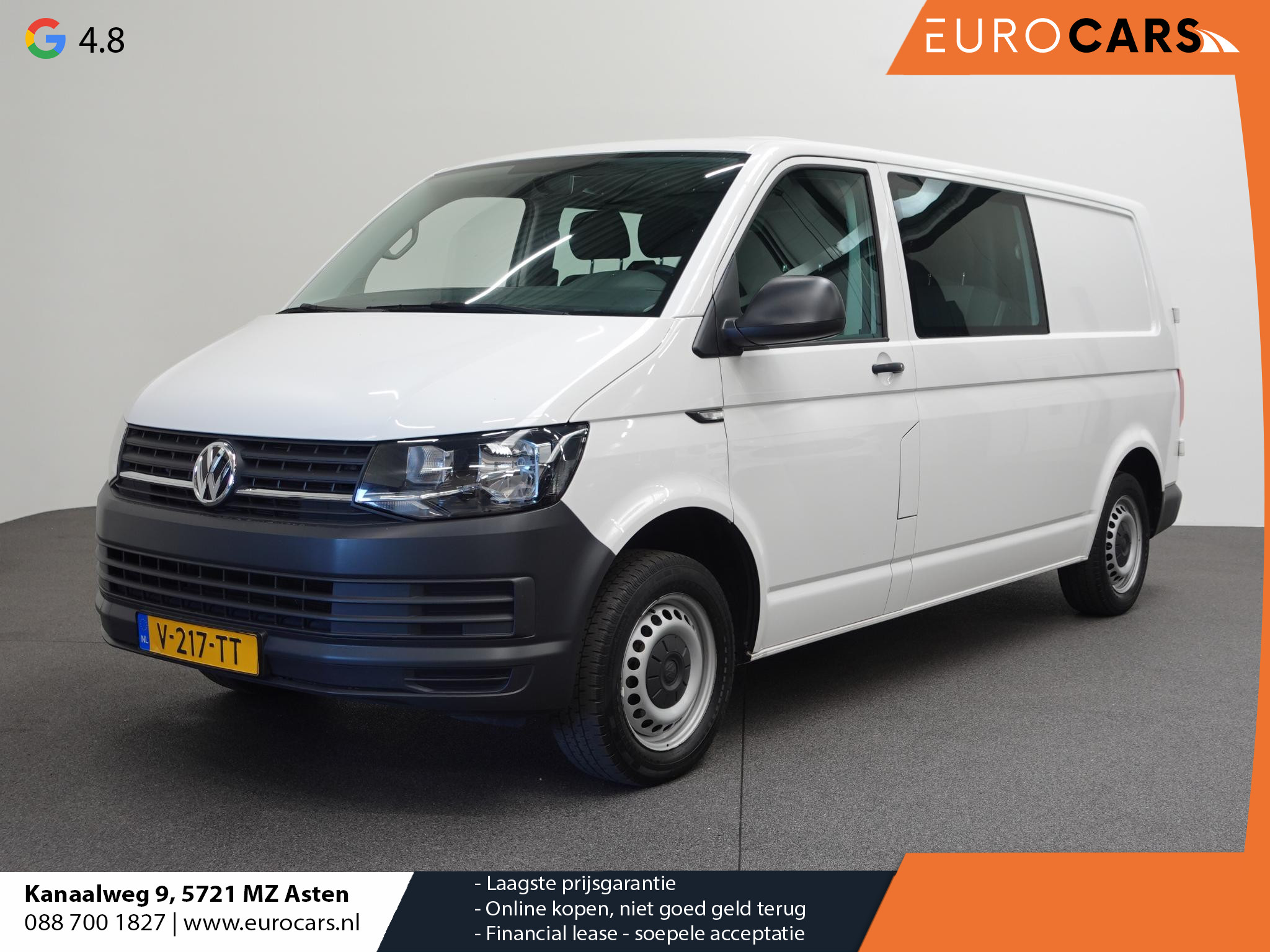 Volkswagen Transporter T6 L2H1 102pk Dubbele cabine Airco Cruise control Trekhaak Euro6 Bluetooth