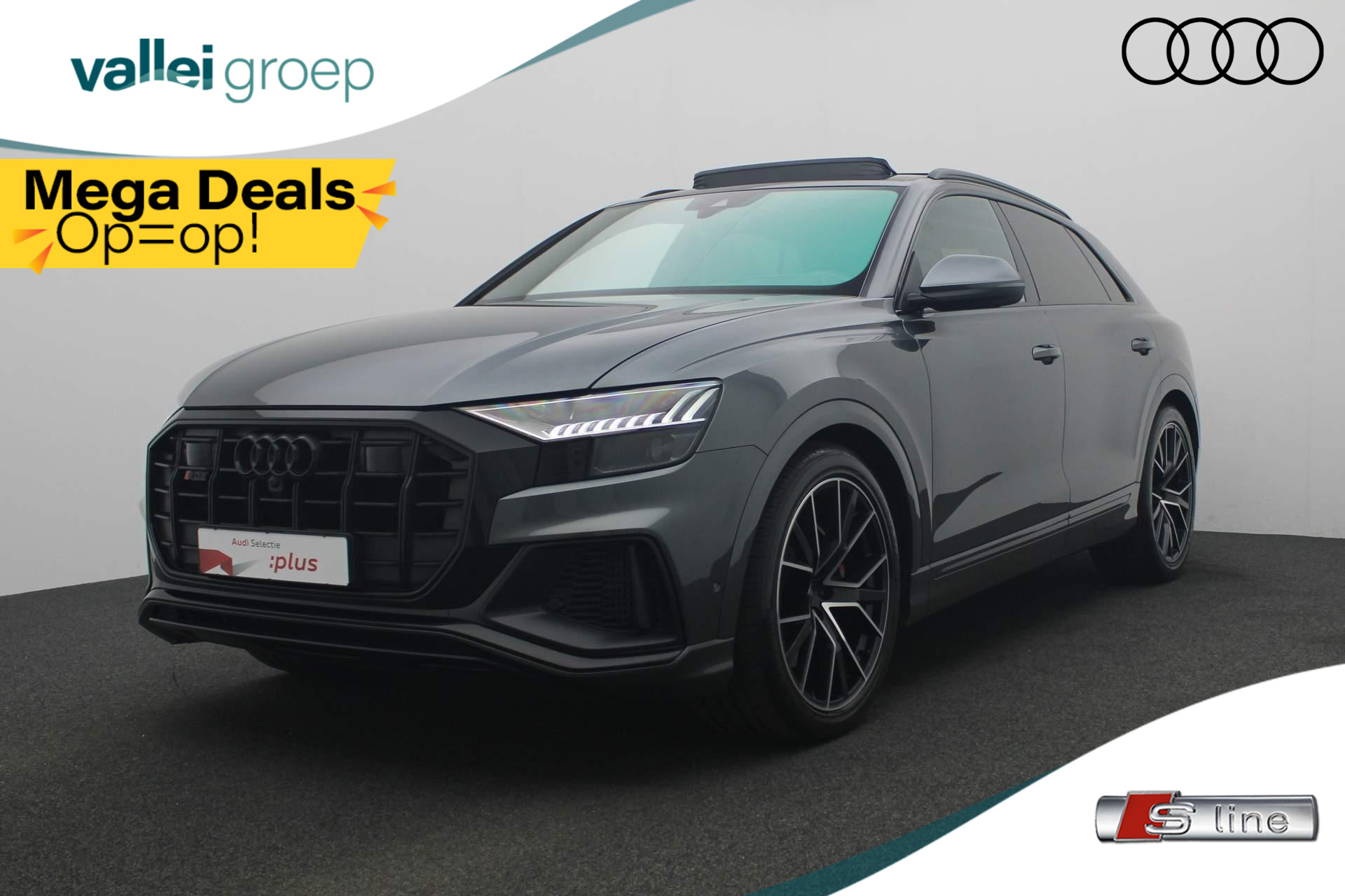 Audi SQ8 4.0 TFSI 507PK tiptronic quattro | Pano | Valcona leder | HD Matrix | B&O | Geheugenstoelen | Soft-Close | Vierwielbesturing | HUD | 360 Camera