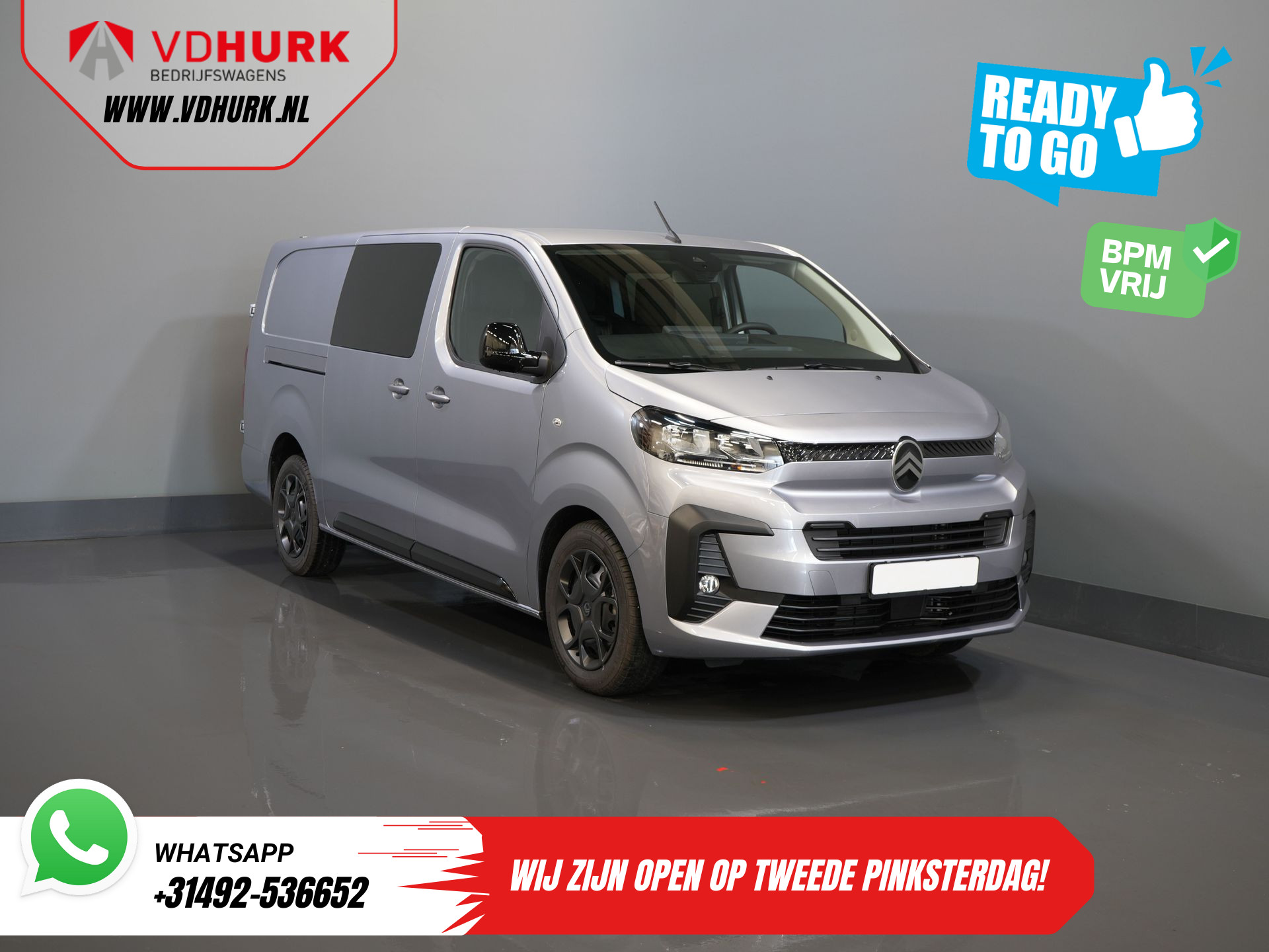 Citroën Jumpy 2.0 HDI 180 pk Aut. L3 DC Dubbel Cabine BPM VRIJ! 6 Pers./ 2x Schuifdeur/ Carplay/ Navi/ Camera/ Cruise/ Airco