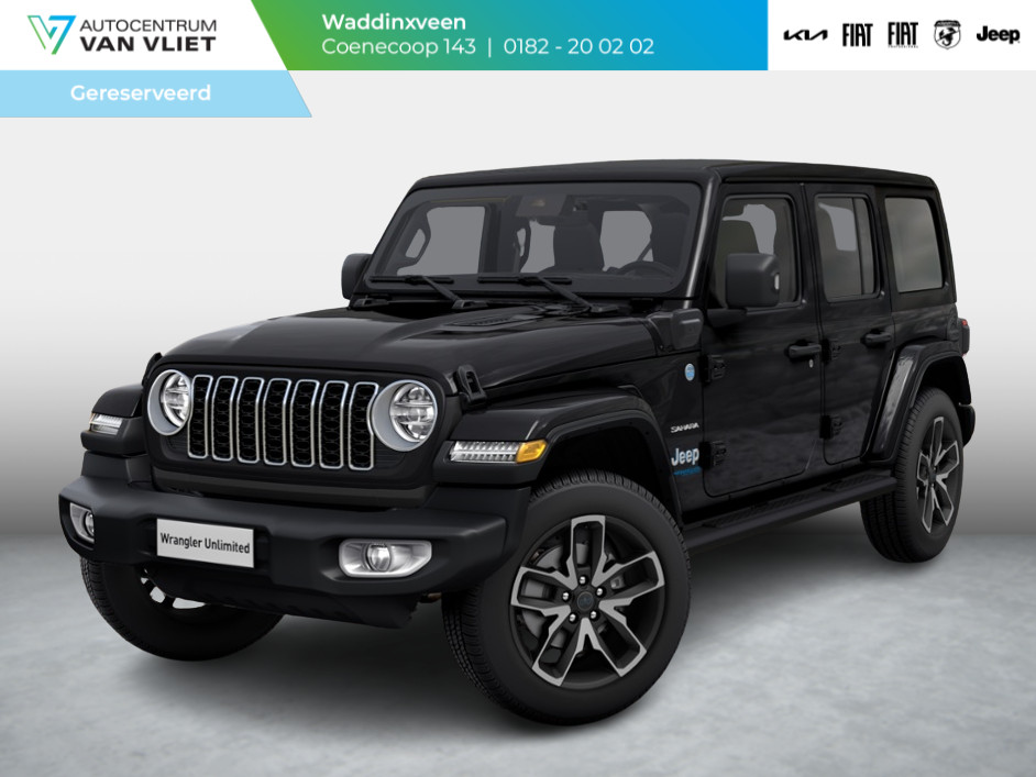 Jeep Wrangler Unlimited 4xe 380 Sahara | MY25 | Sky One-Touch Power Soft Top | 20" met M+S banden | Geel kenteken !
