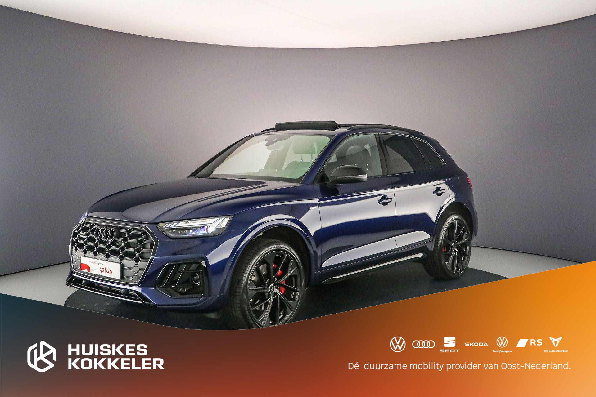 Audi Q5 55 TFSI e S Edition Comp. | Pano | B&O | Head Up | Trekhaak | Leder | 21 inch | Optiek Zwart | S Line | City / Tour |