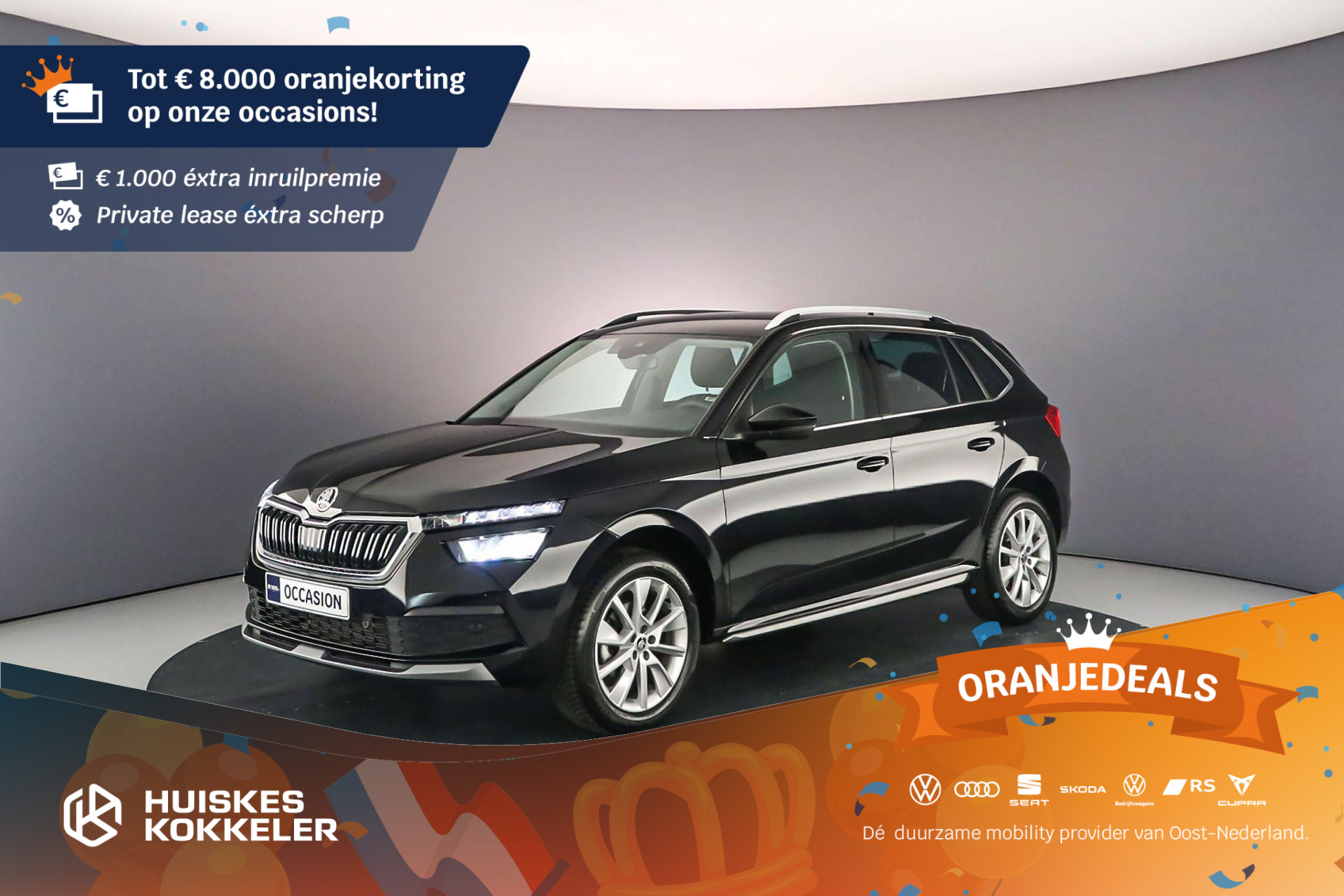 Škoda Kamiq Business Edition 1.5 TSI 150pk DSG Automaat Adaptive cruise control, Achteruitrijcamera, Navigatie, Parkeersensoren, LED koplampen, Stoelverwarming, Airco, DAB, Radio, App connect