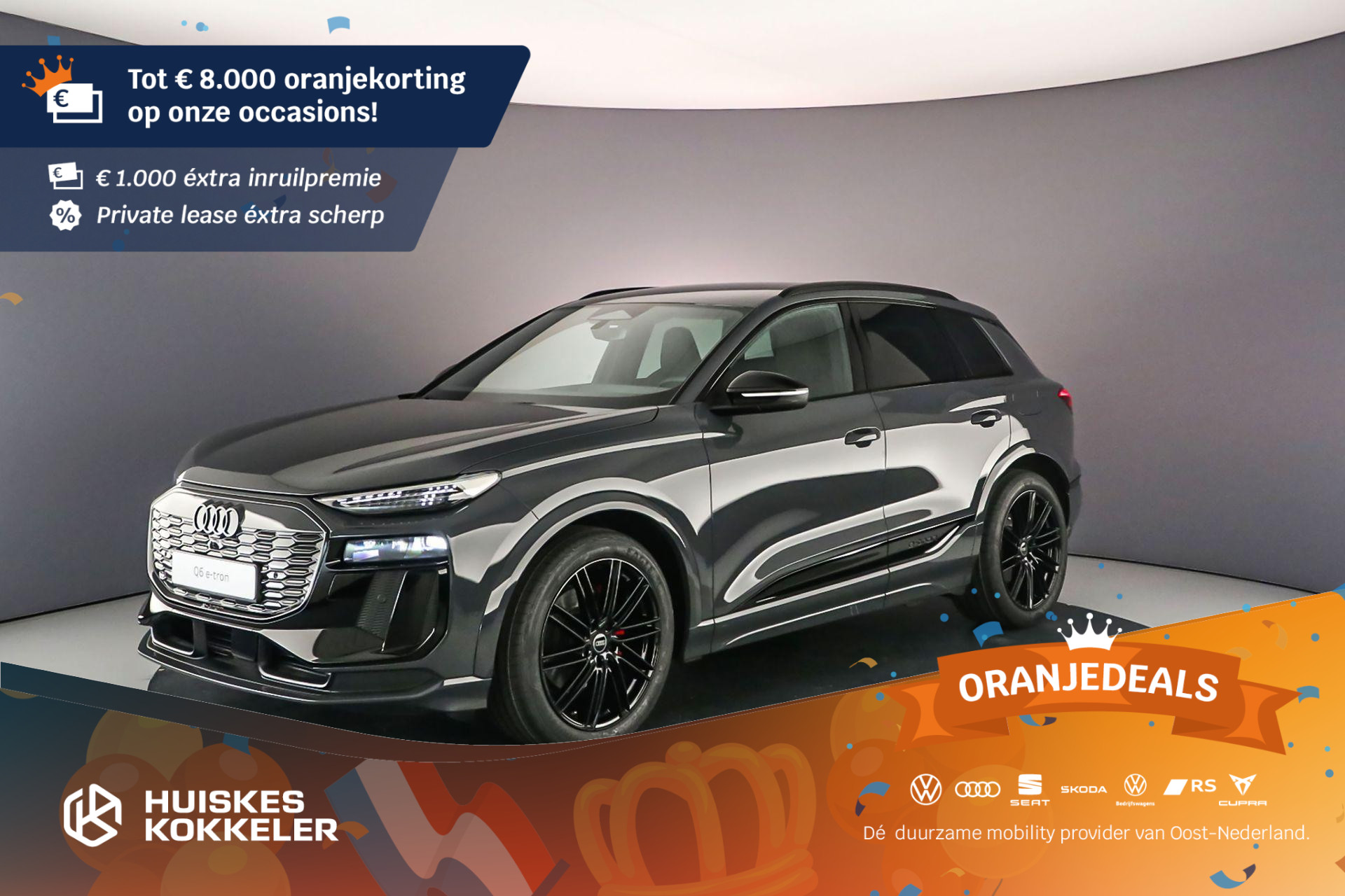 Audi Q6 e-tron S edition performance 100 kWh | Black Edition | 21 inch zwart | Luchtvering | Rode remzadels