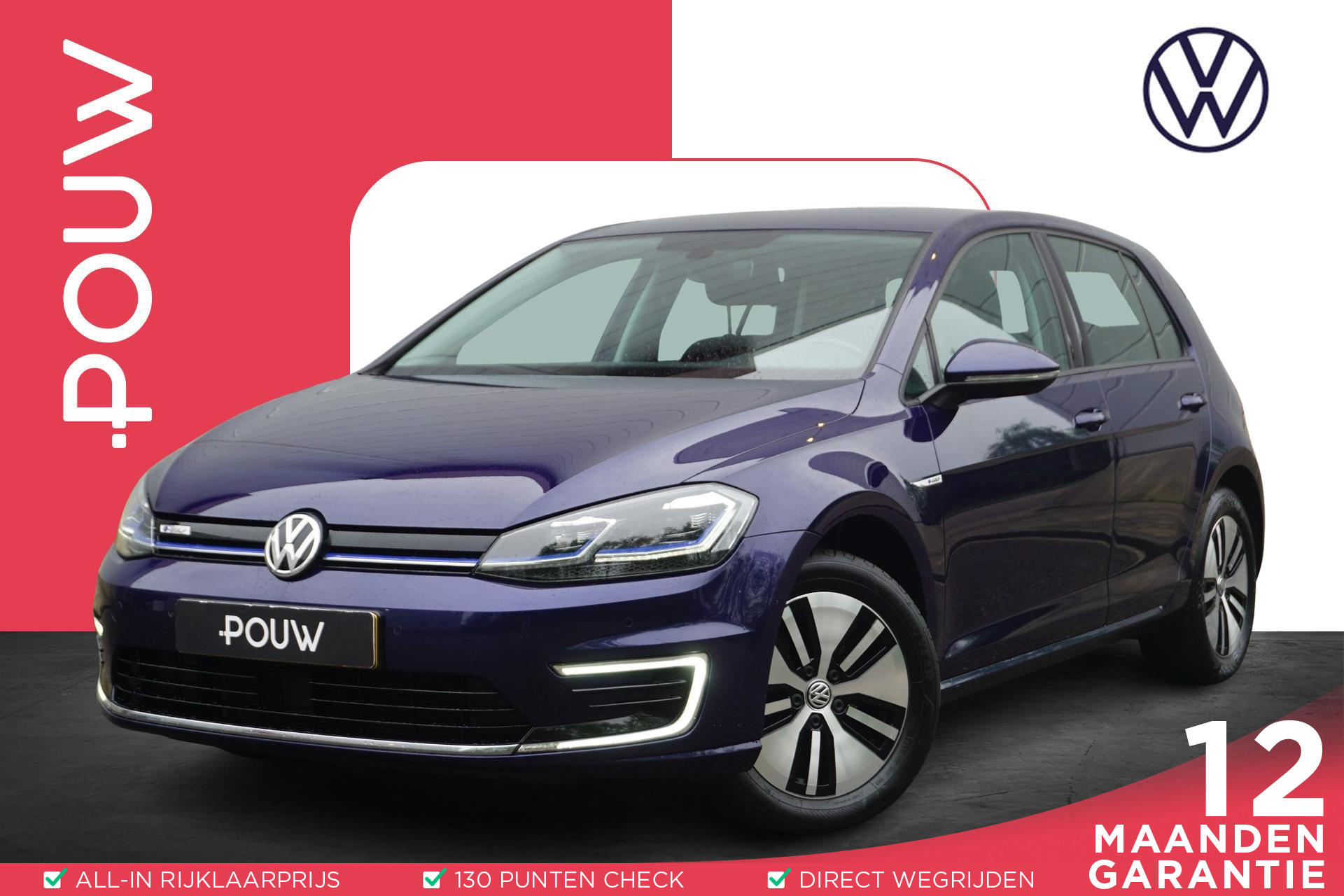 Volkswagen e-Golf 136pk E-DITION | SoH 95% | Adaptive Cruise | Navigatie | Parkeersensoren