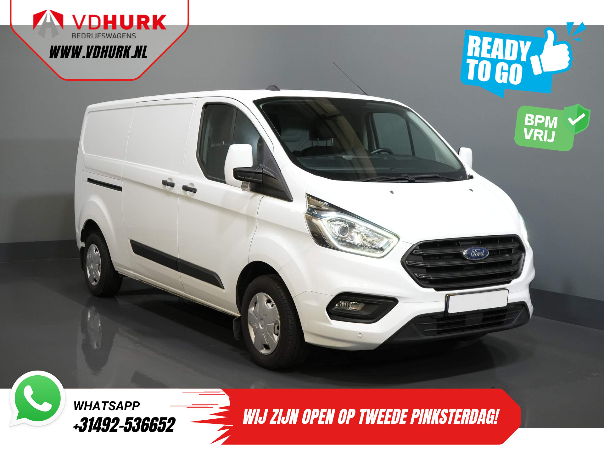 Ford Transit Custom 2.0 TDCI 130 pk L2 Trend BPM VRIJ! Ready2Go Verw.Voorruit/ PDC/ Cruise/ Airco